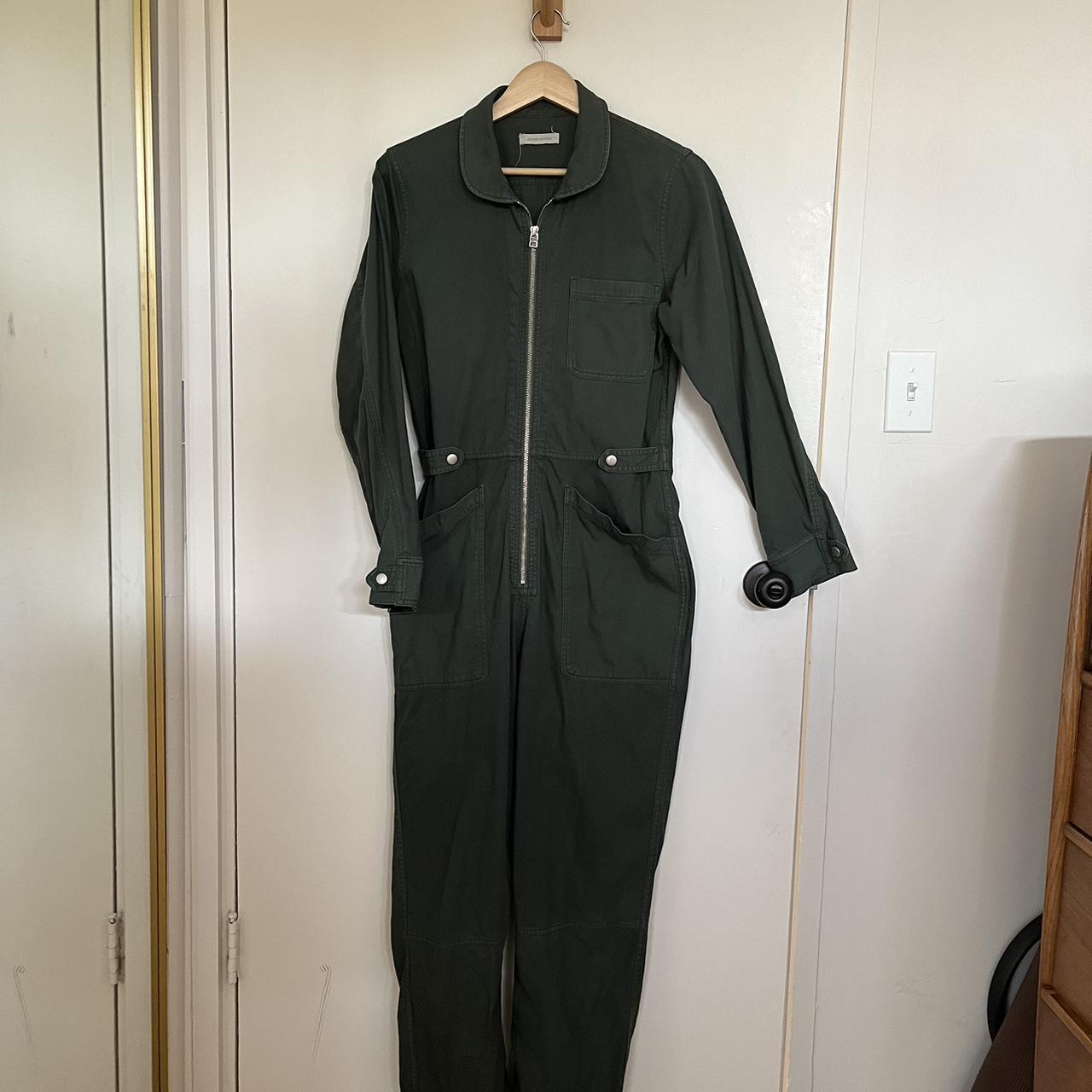 Green Night Depot Organic Cotton Zip Up Jumpsuit Depop