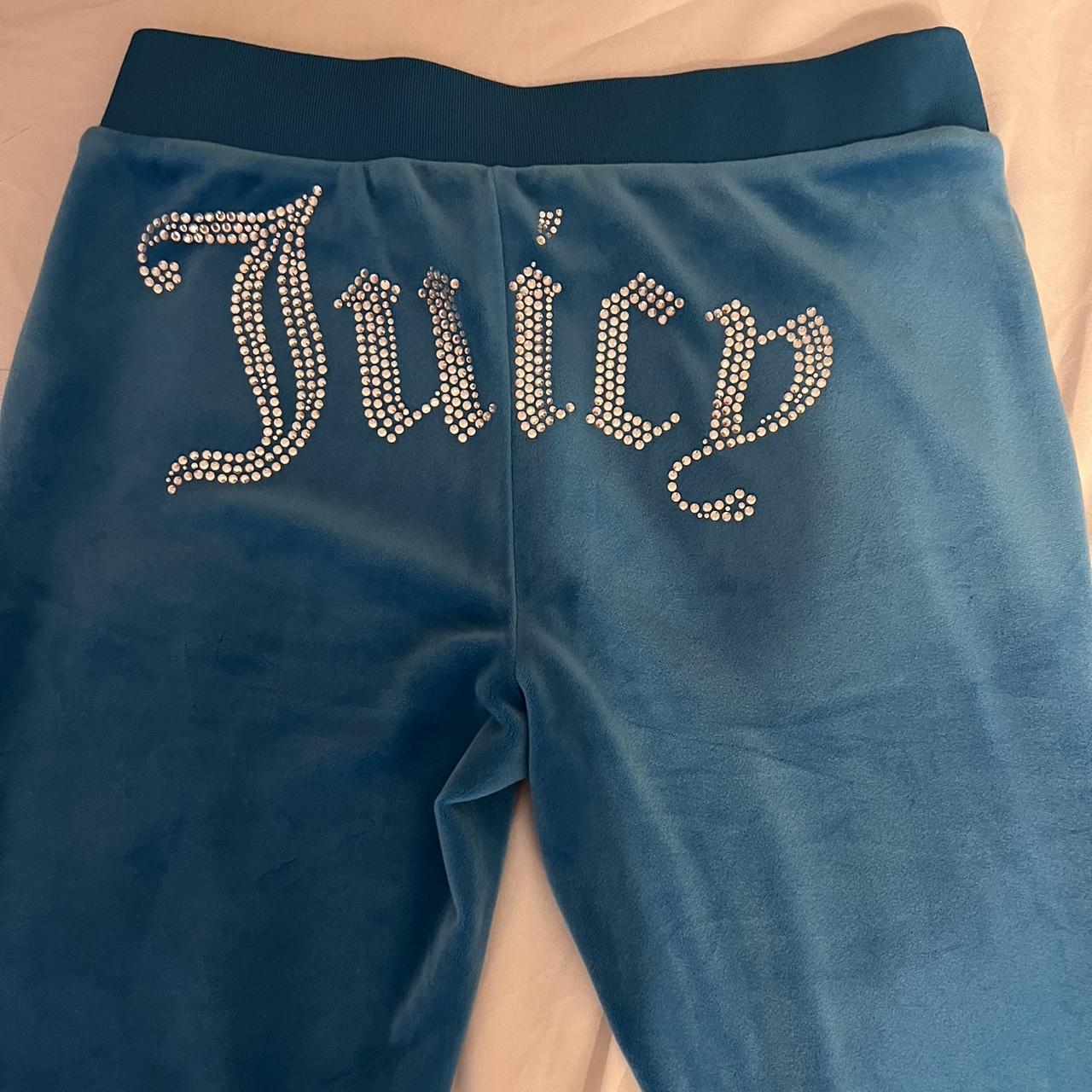 blue/turquoise modern juicy couture track pants...