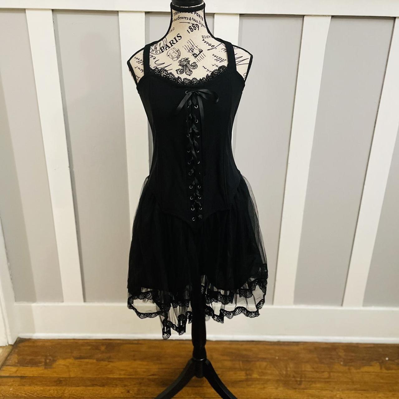 Killstar corseted halter dress. Faery goth vibes for... - Depop