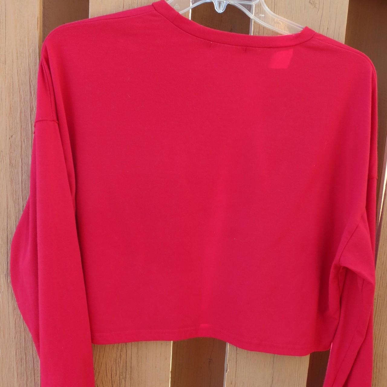 Romwe Women's Red Shirt | Depop