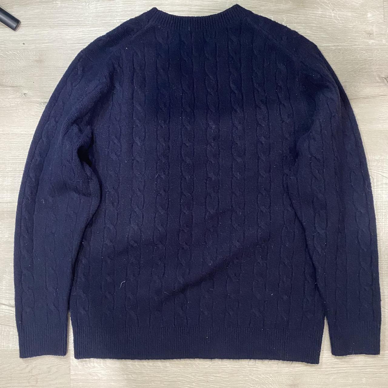 Navy Uniqlo Jumper Men Men's Washable Milano Ribbed Striped Crew