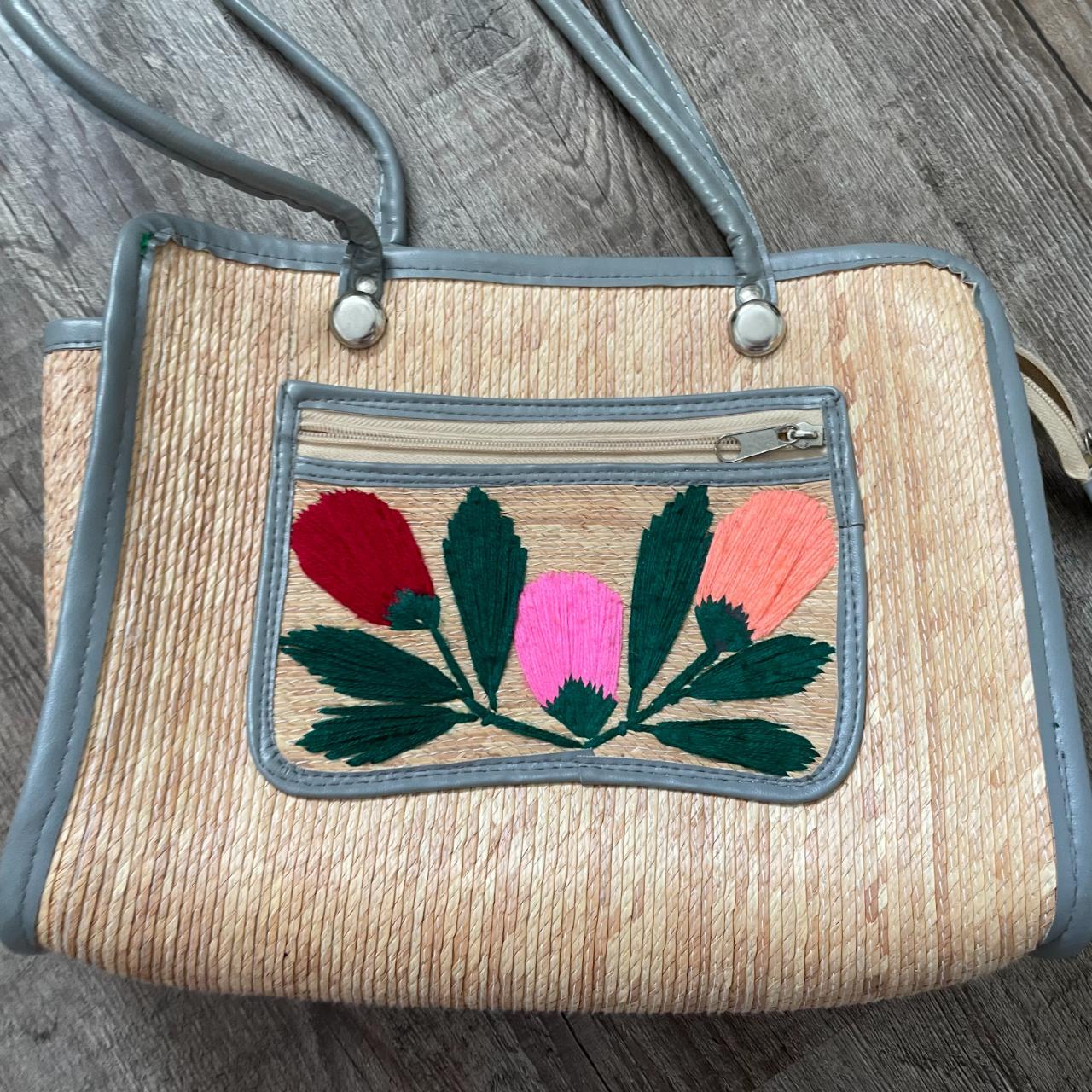 Amazon.com: Mexican Embroidered Flowers Purse Medium 14