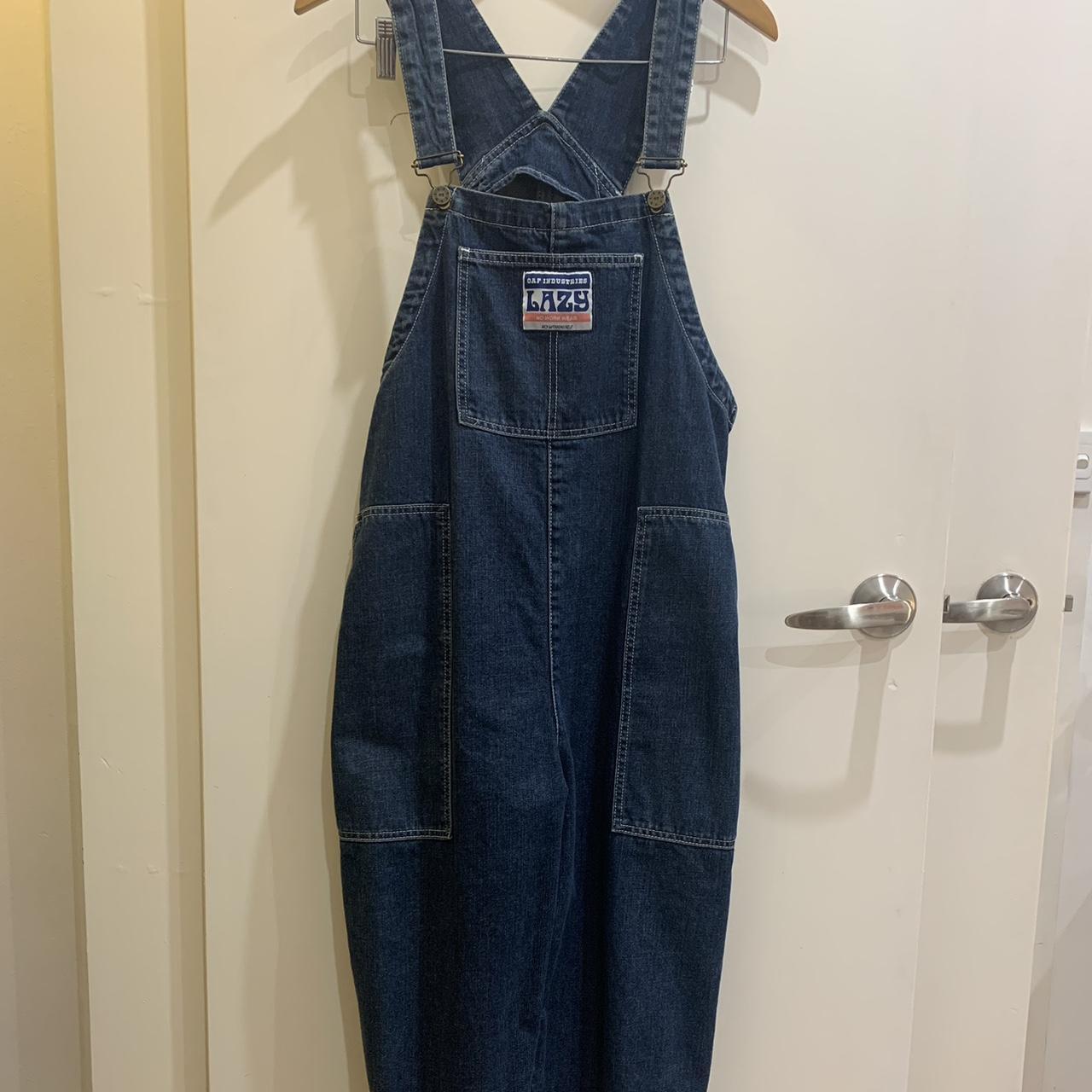 Lazy oaf oversized denim overalls - great condition.... - Depop