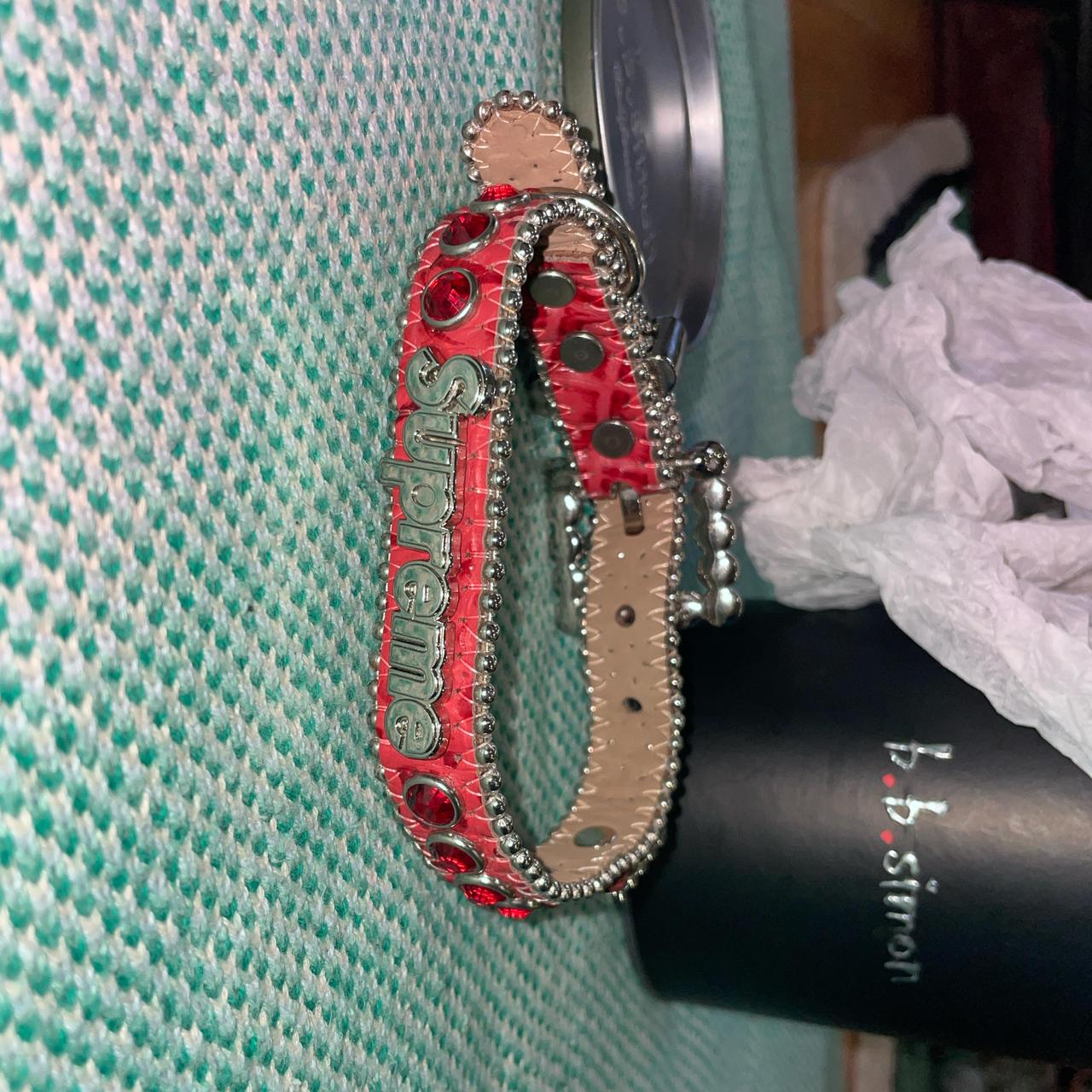 Supreme x b.b.simon Red studded dog collar received... - Depop