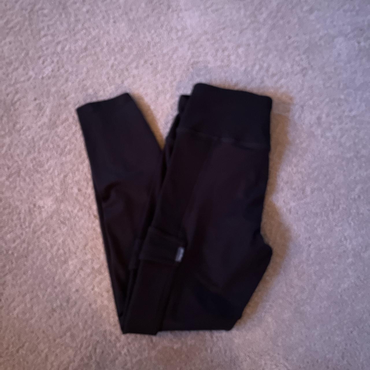 Black Eddie Bauer leggings. Side pockets (like cargo... Depop