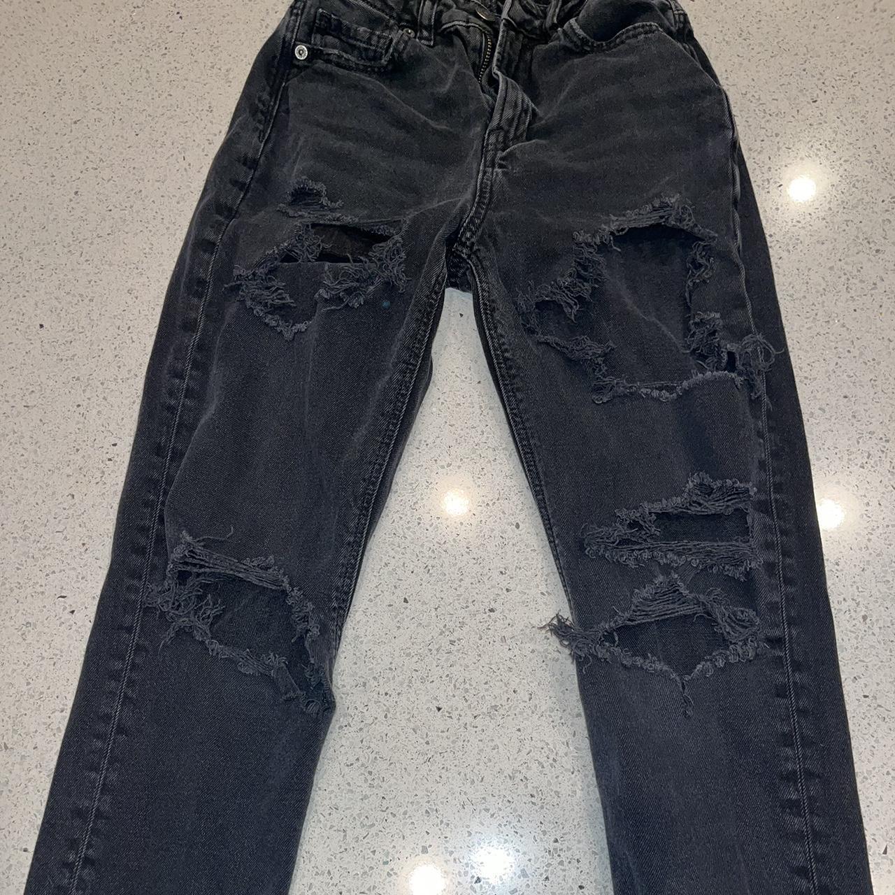 Black Ripped Jeans, Size 000 #Grunge #RippedJeans - Depop