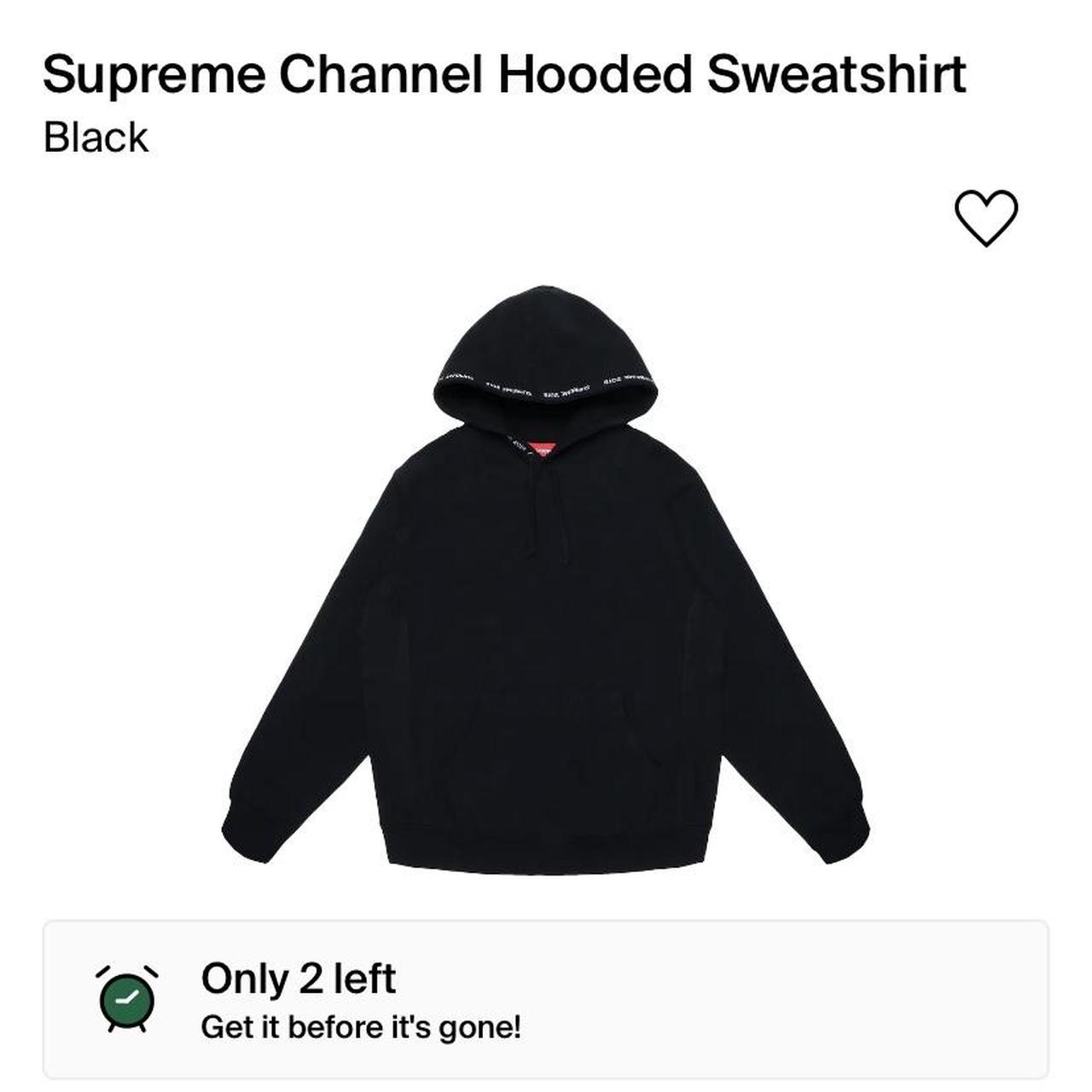 Supreme channel hooded sweatshirt black 2018, worn... - Depop