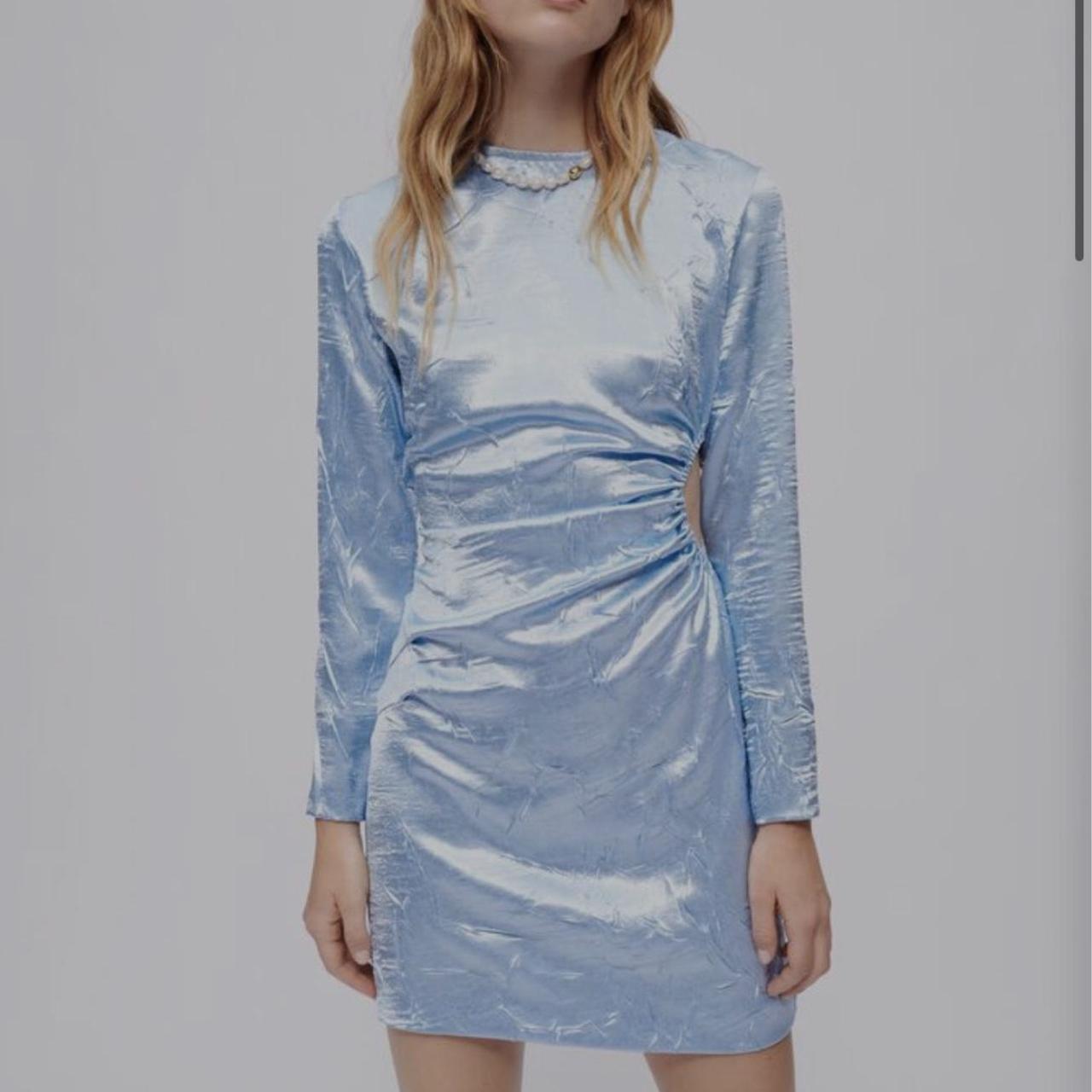 Off white blue velvet on sale dress