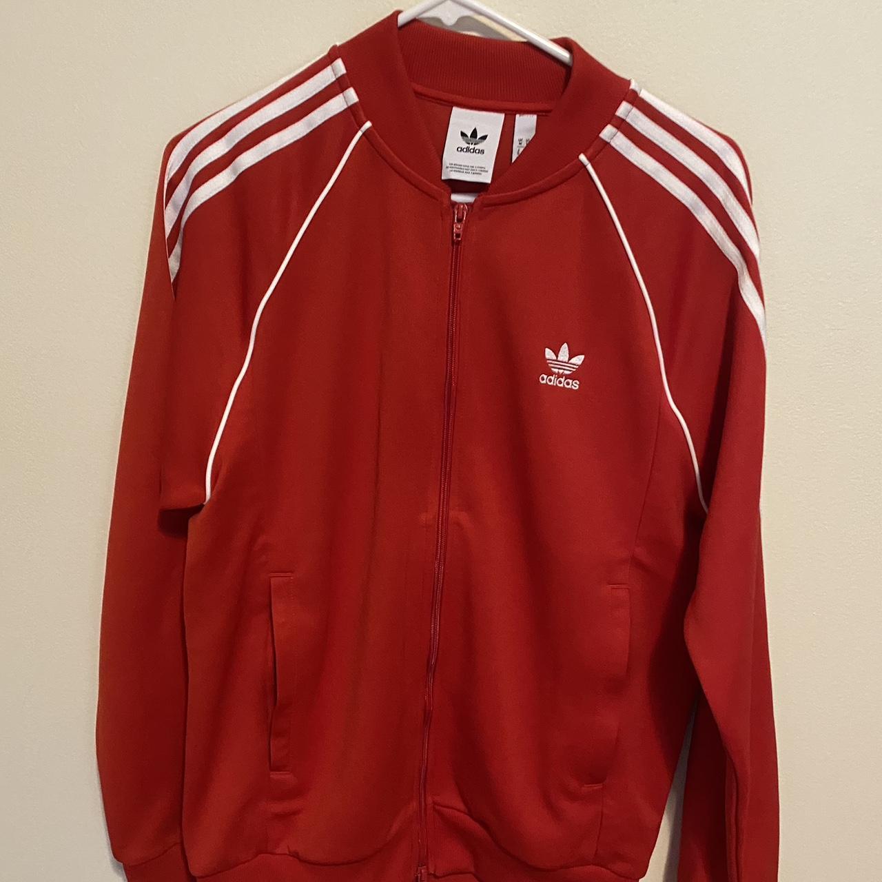 Adidas Men's Red Jacket | Depop