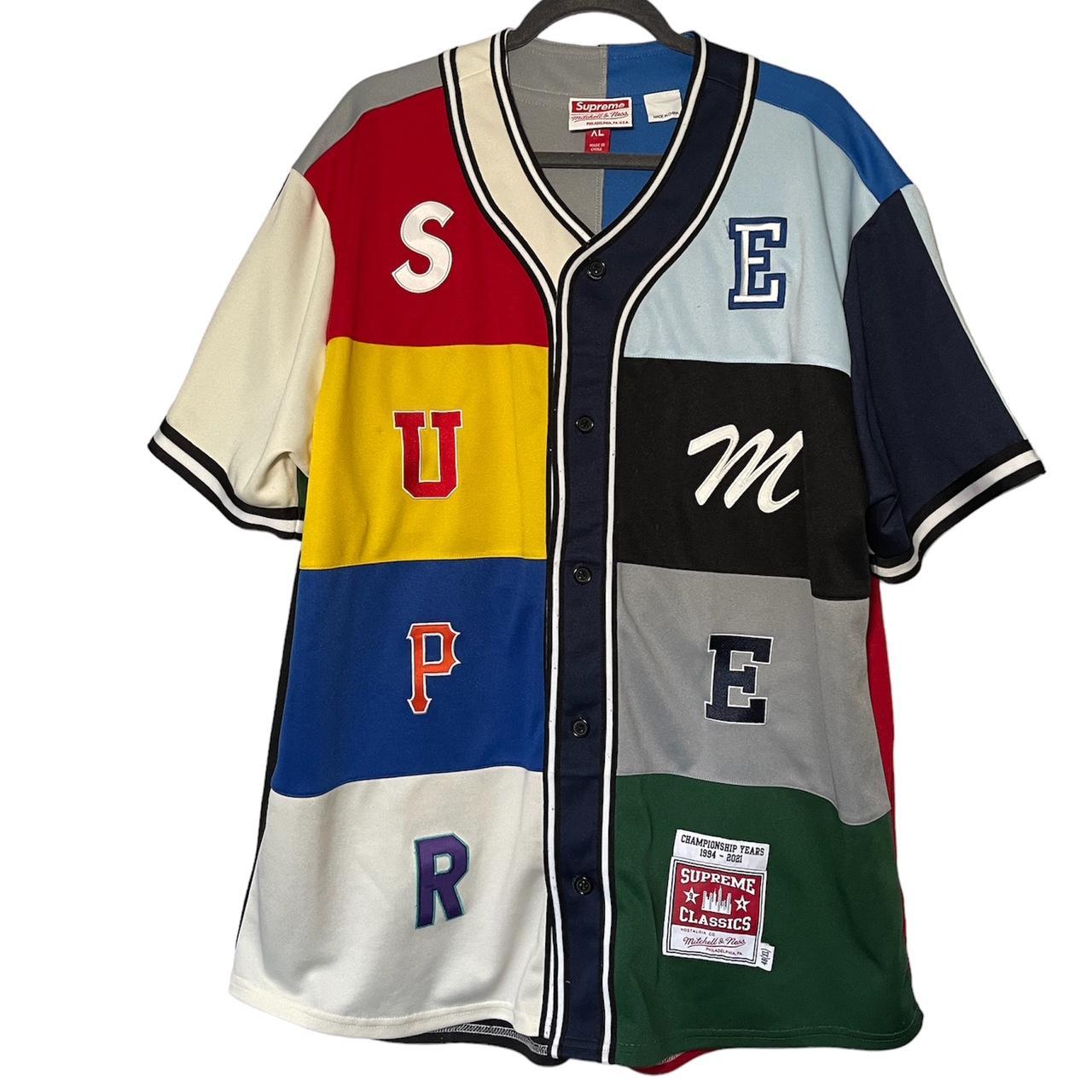 Supreme Mitchell & Ness Patchwork Baseball Jersey... - Depop