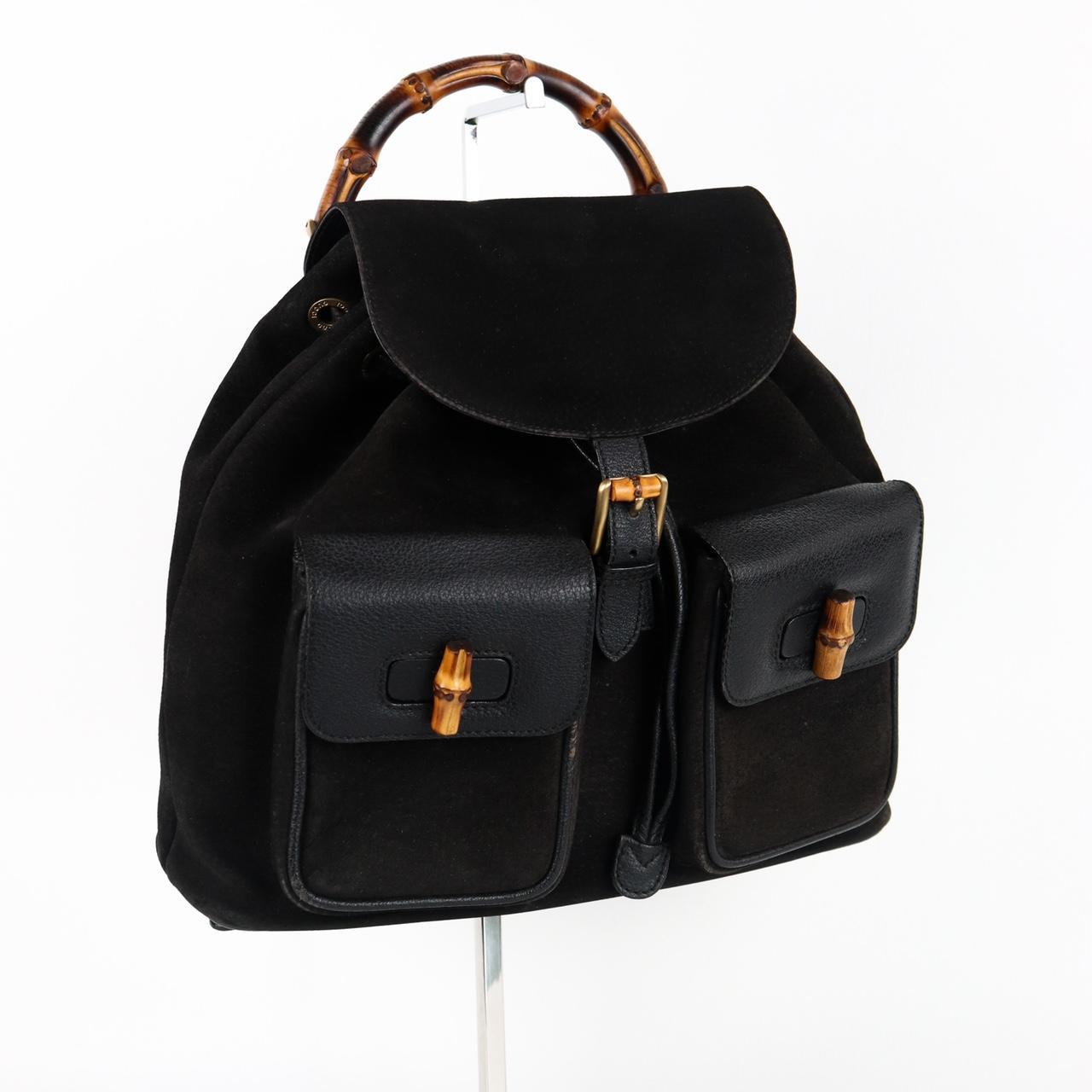 Black Gucci Bamboo Backpack