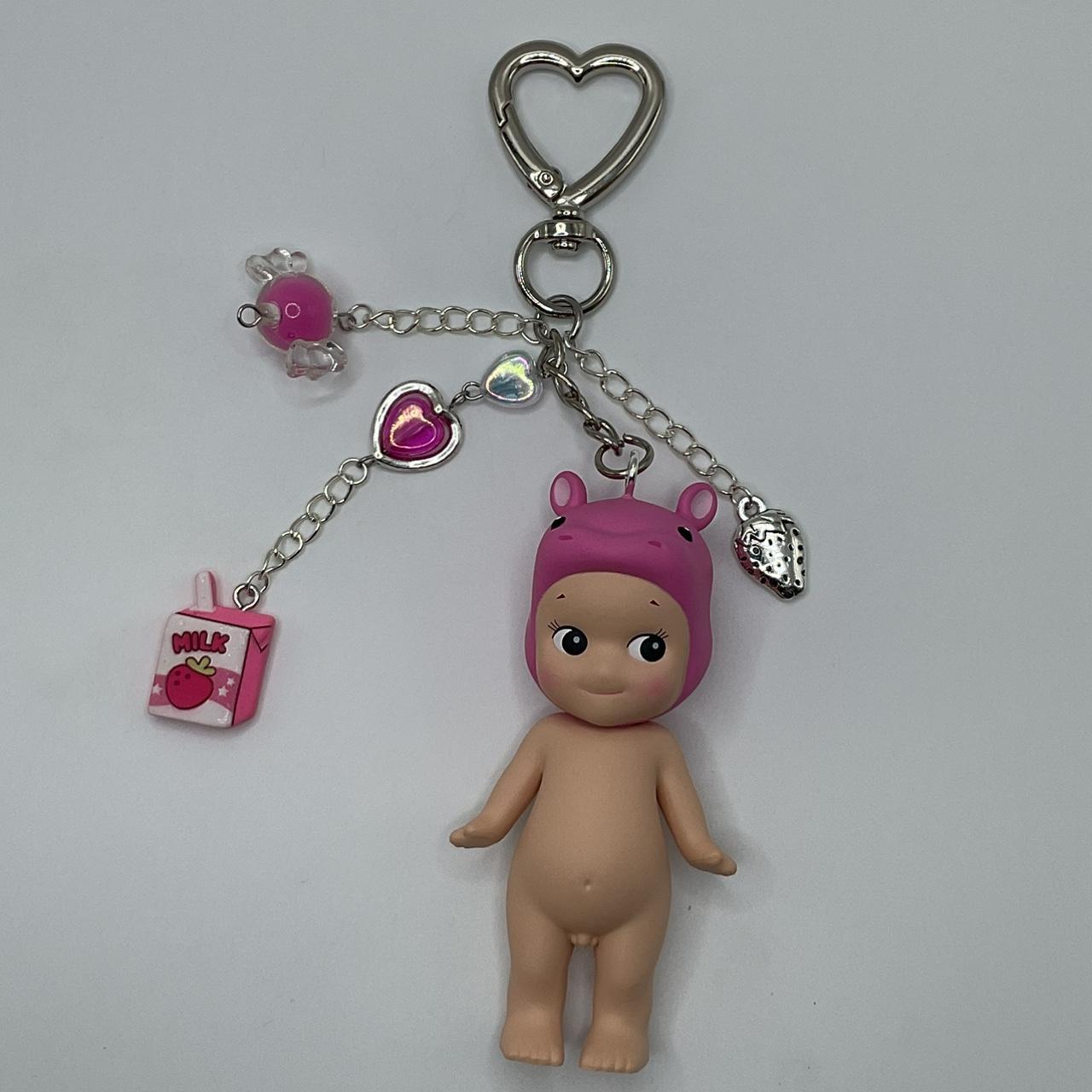 Pink hippo Sonny Angel keychain... - Depop