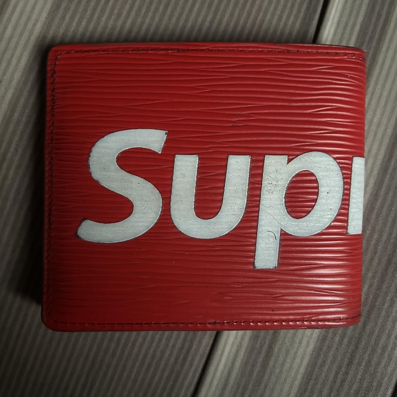 Supreme x Louis Vuitton red wallet - Depop