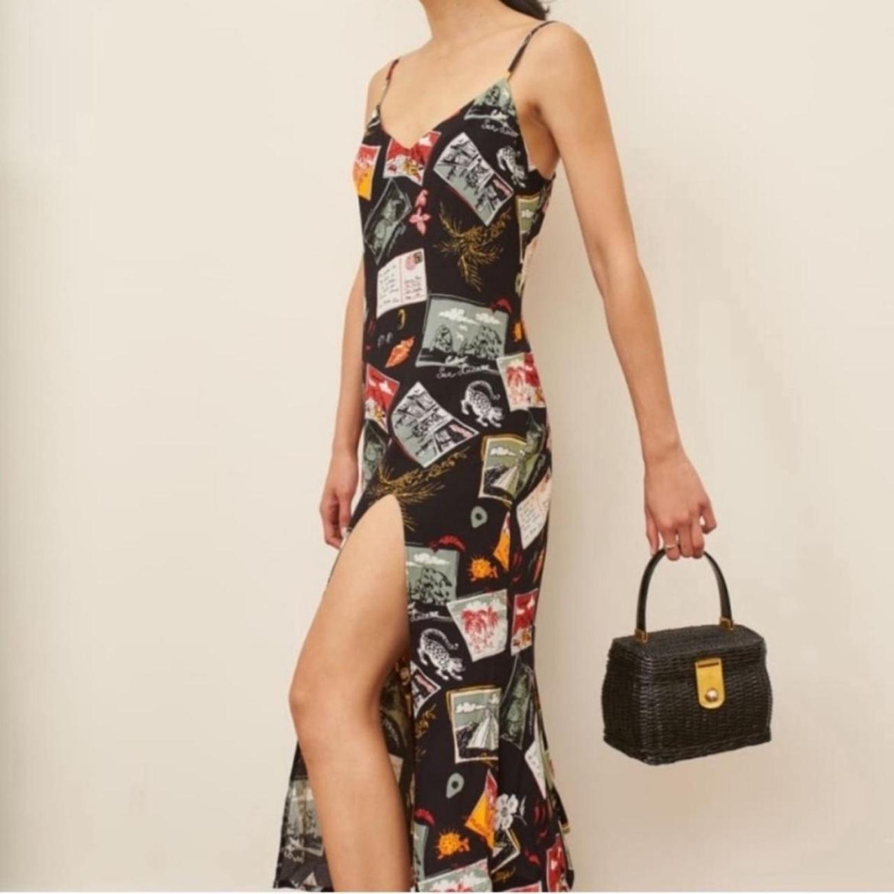 Reformation Women's Slip Dress Black/Multi – Reformation