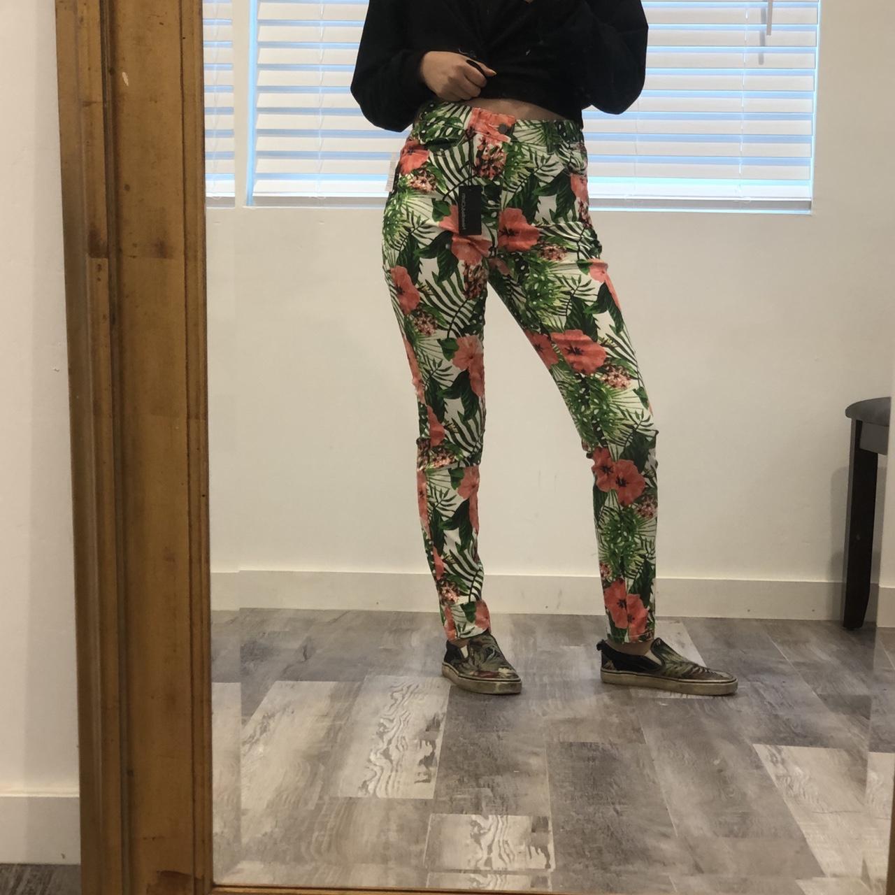 Zara - Floral Ankle-Crop Skinny Pants Elastane Cotton | SilkRoll