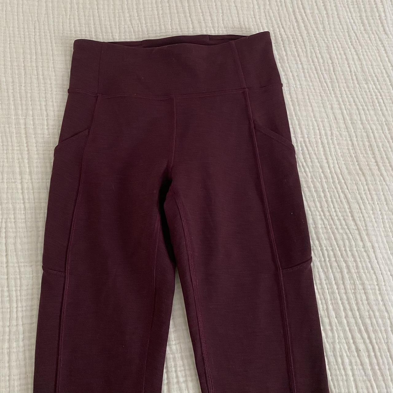 Red/burgundy lululemon leggings with pockets in - Depop