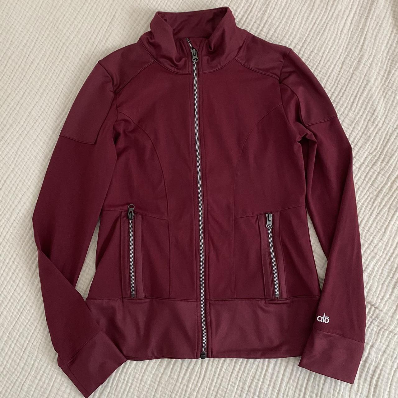 Alo Yoga Maroon Moto Jacket In excellent condition