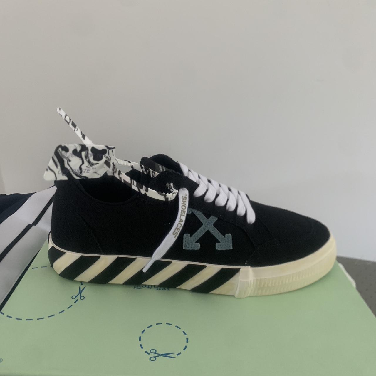 Off-White Men's Black and White Trainers | Depop