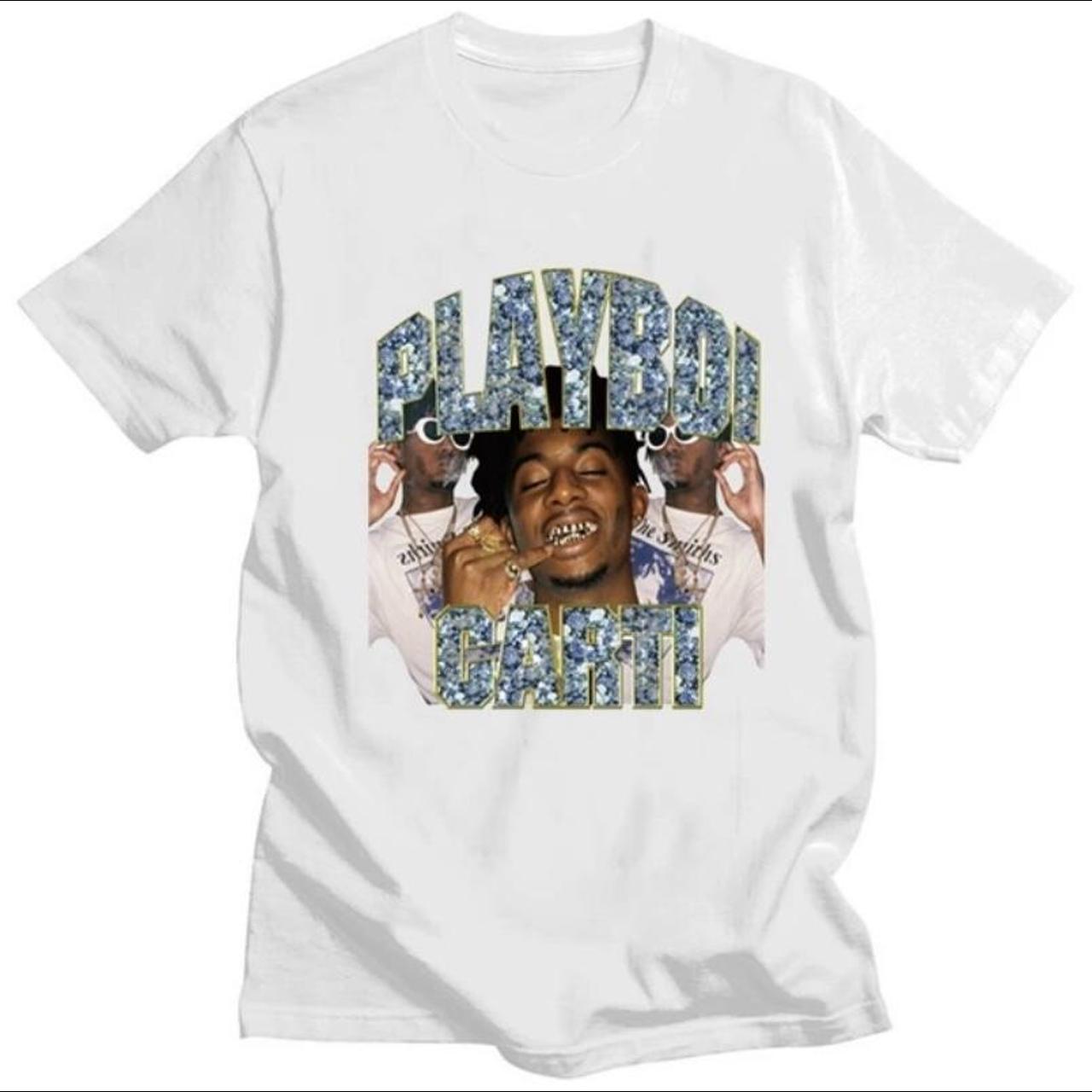 Playboi Carti Print T-shirts Hip Hop Streetwear... - Depop