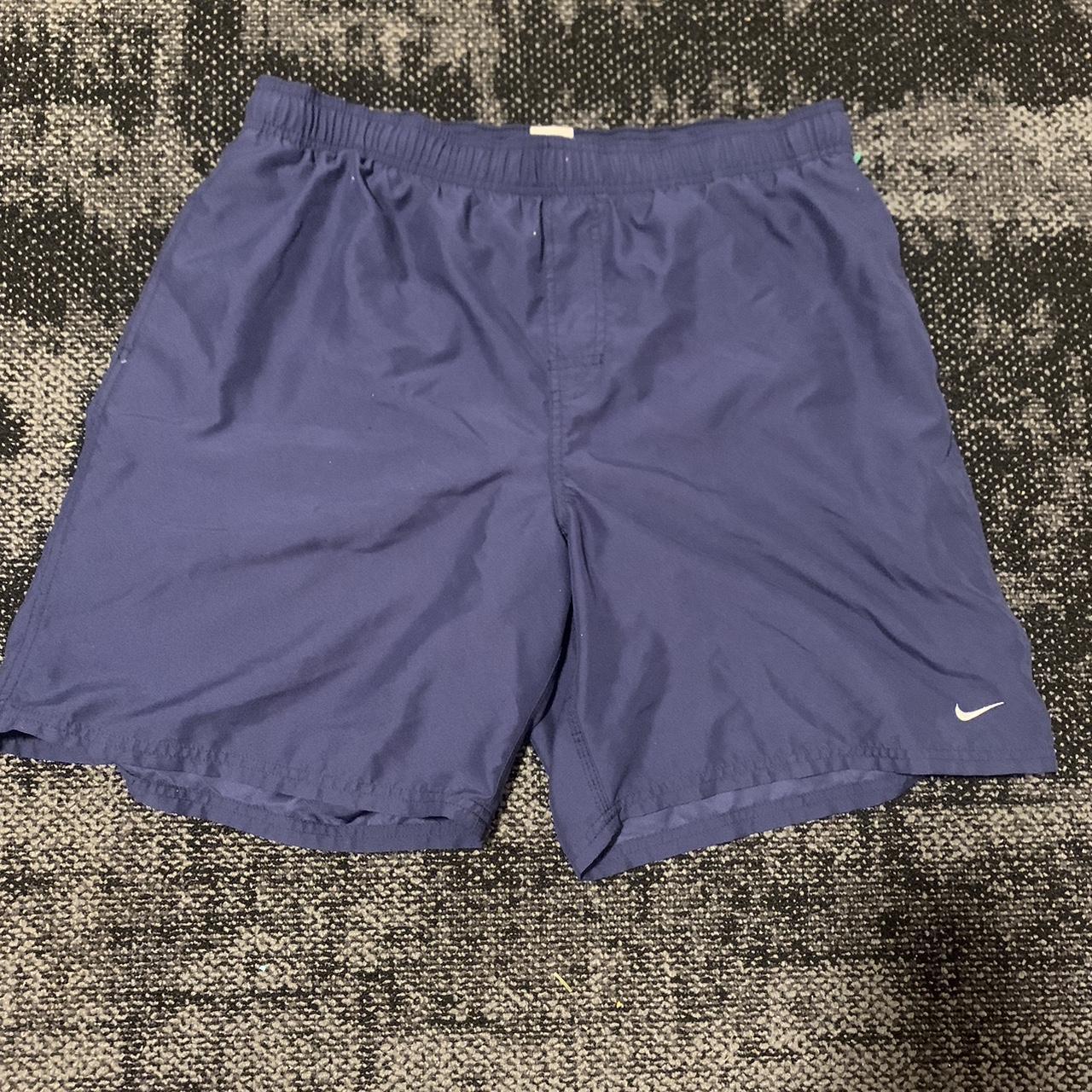 Y2K 00’s Navy Blue Nike shorts. No size on tag but... - Depop