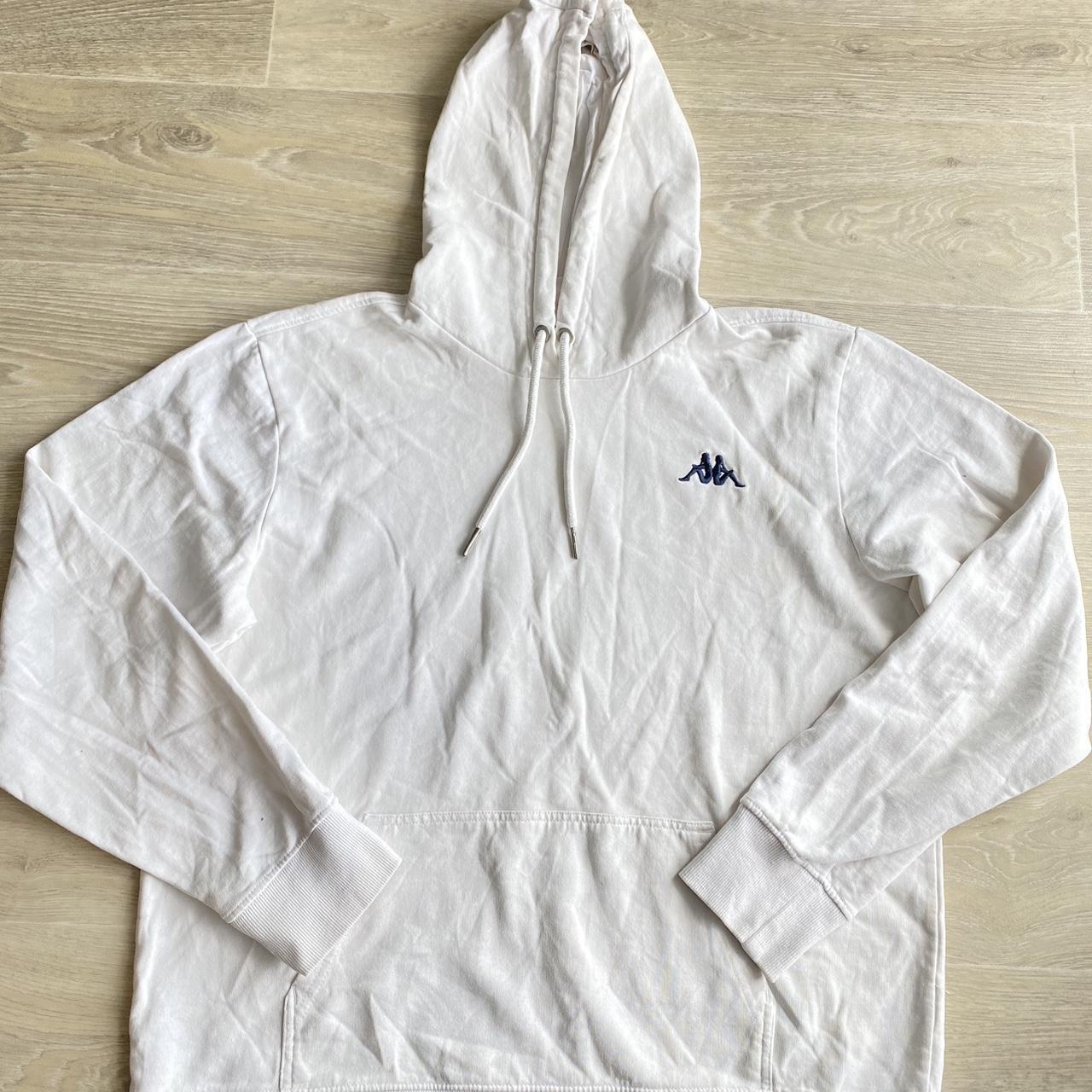 All White Kappa Retro Hoodie Info All Depop