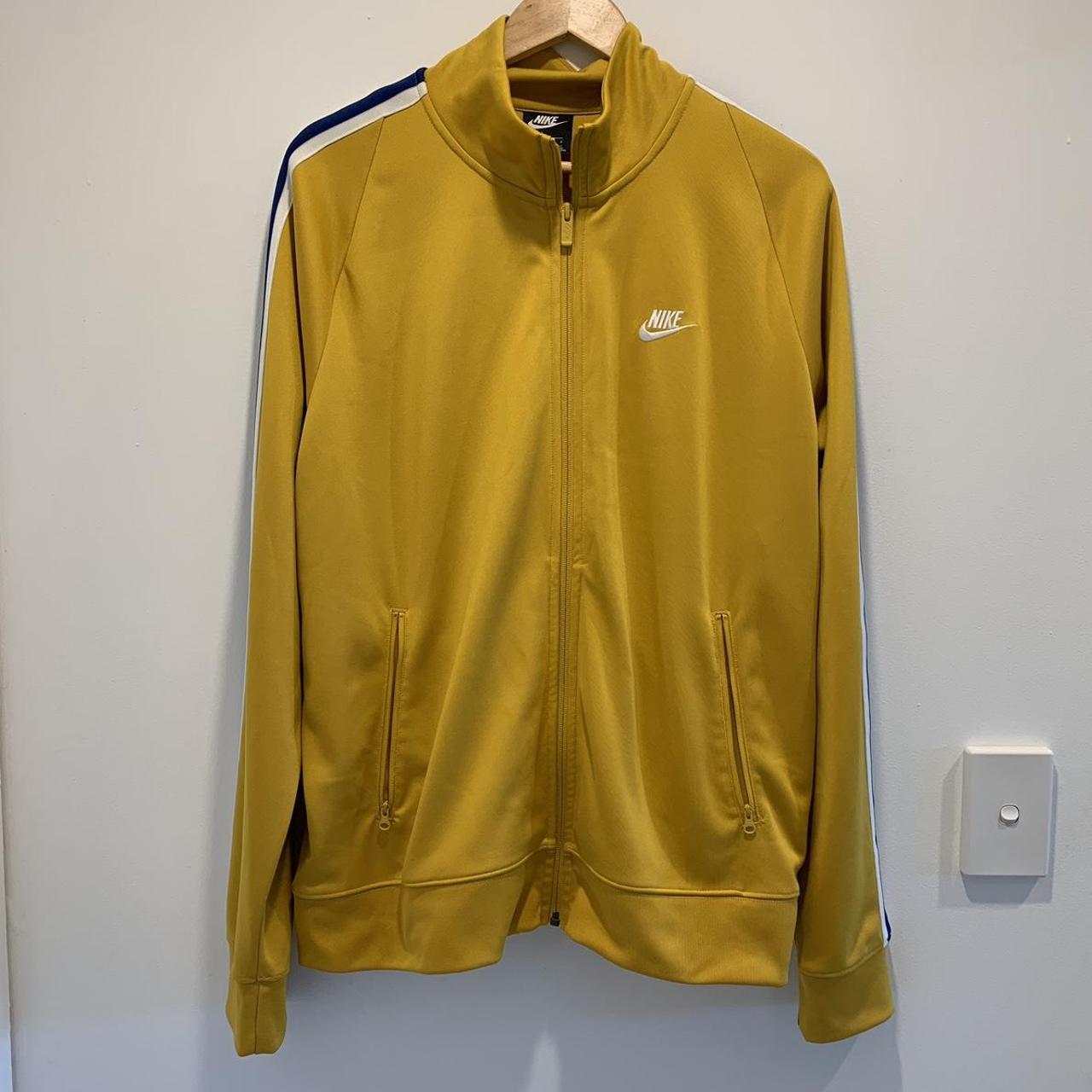 Nike Mustard Yellow Athletic Full Zip Jacket L Men’s... - Depop