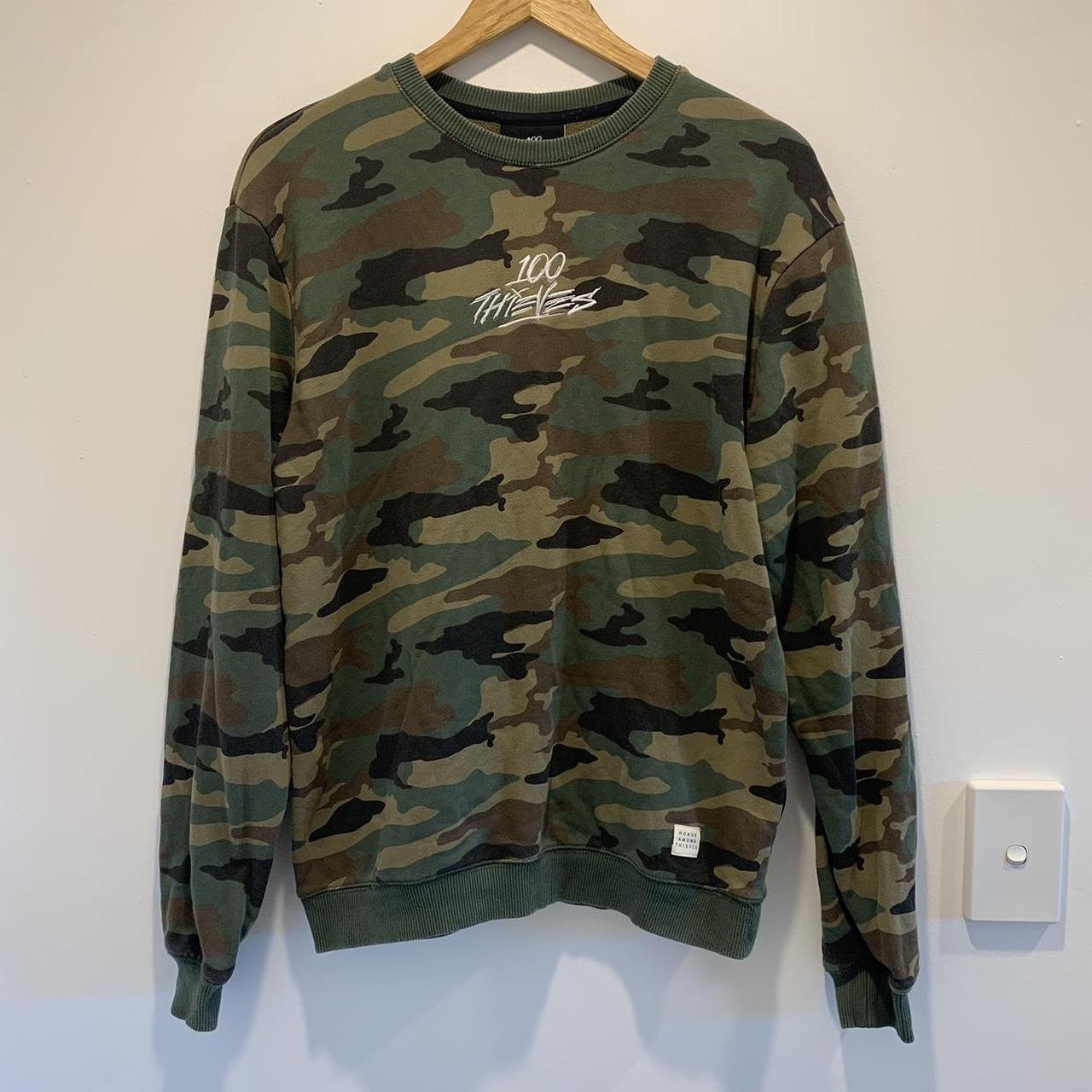 100 thieves camo crewneck sale