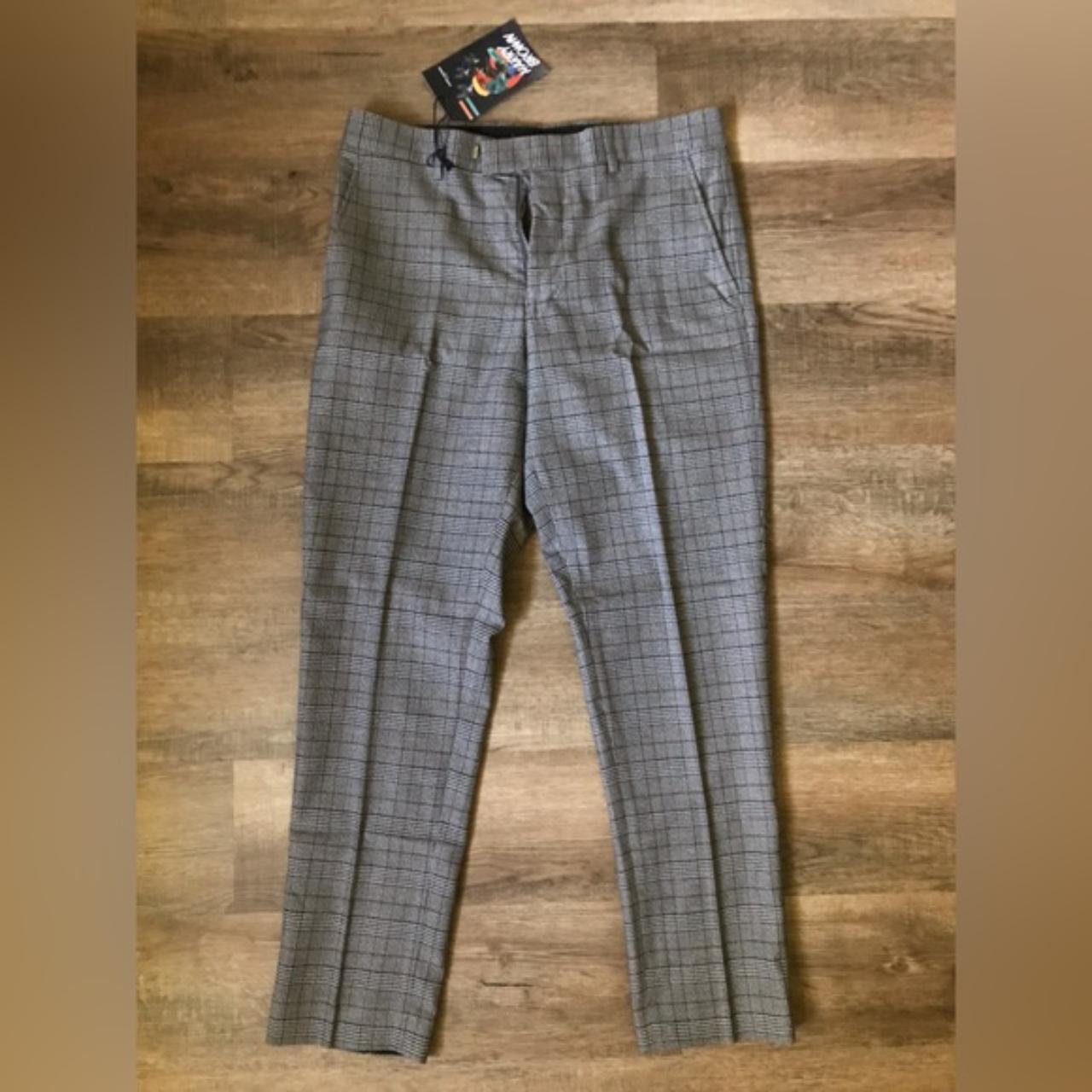 Skinny Cropped Check Trousers - Grey | SAINT JAXON