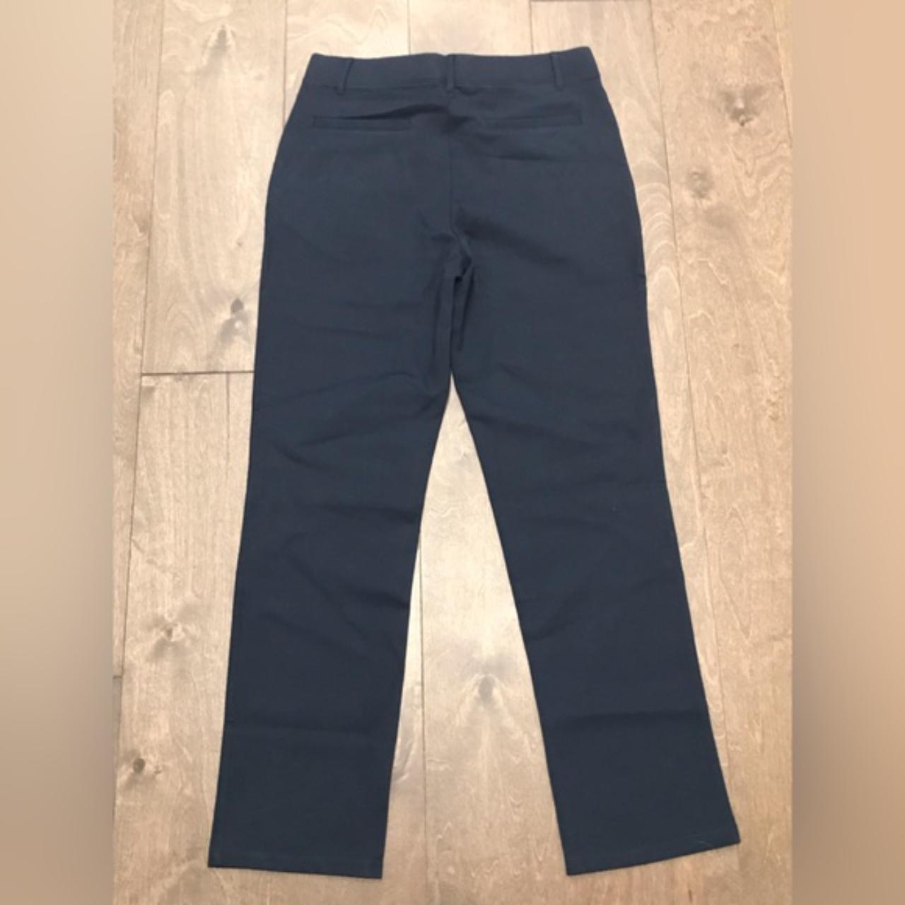 Quince Ultra-Stretch Ponte Straight Leg Pant in Navy - Depop