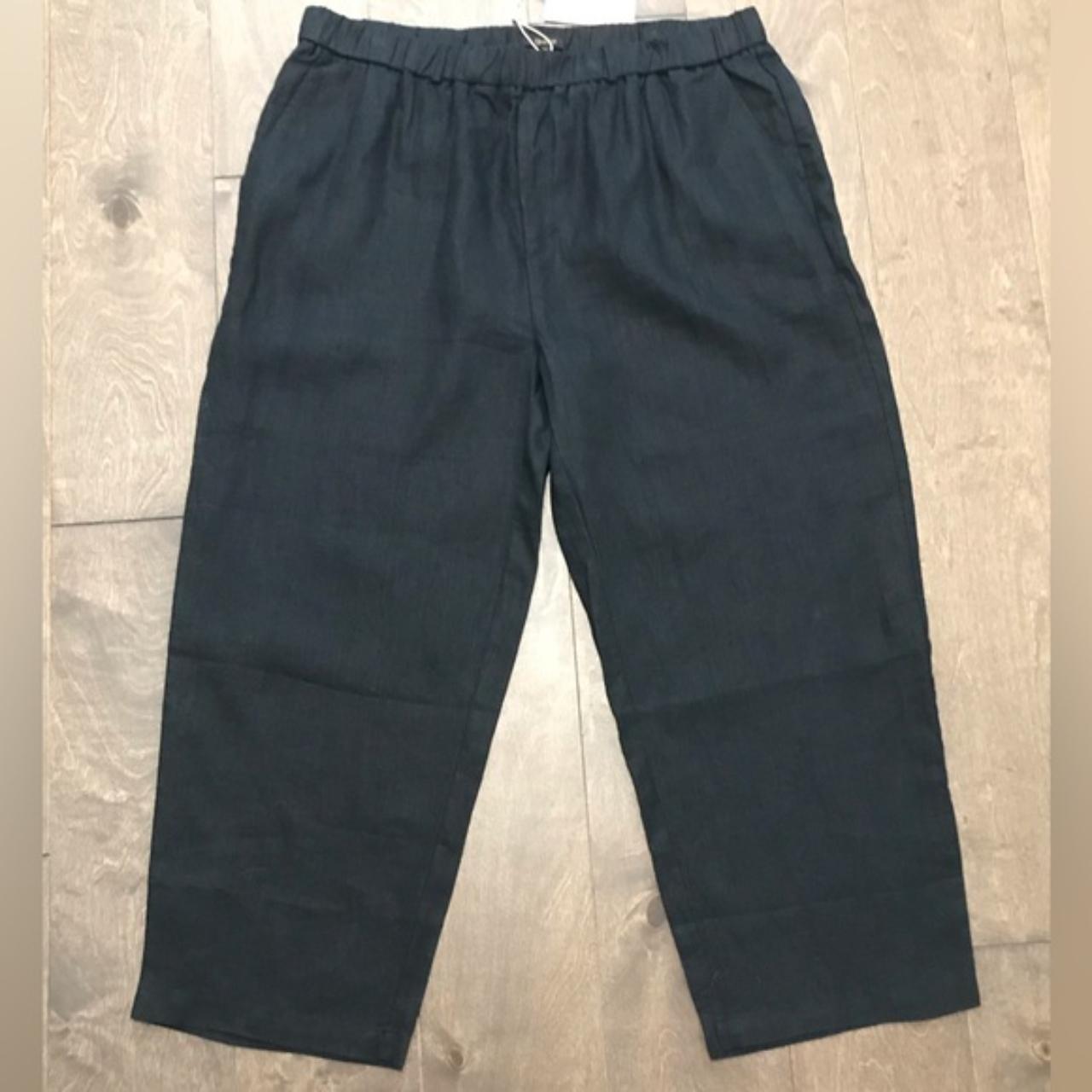 Quince 100 European Linen Pants in Black XL Depop