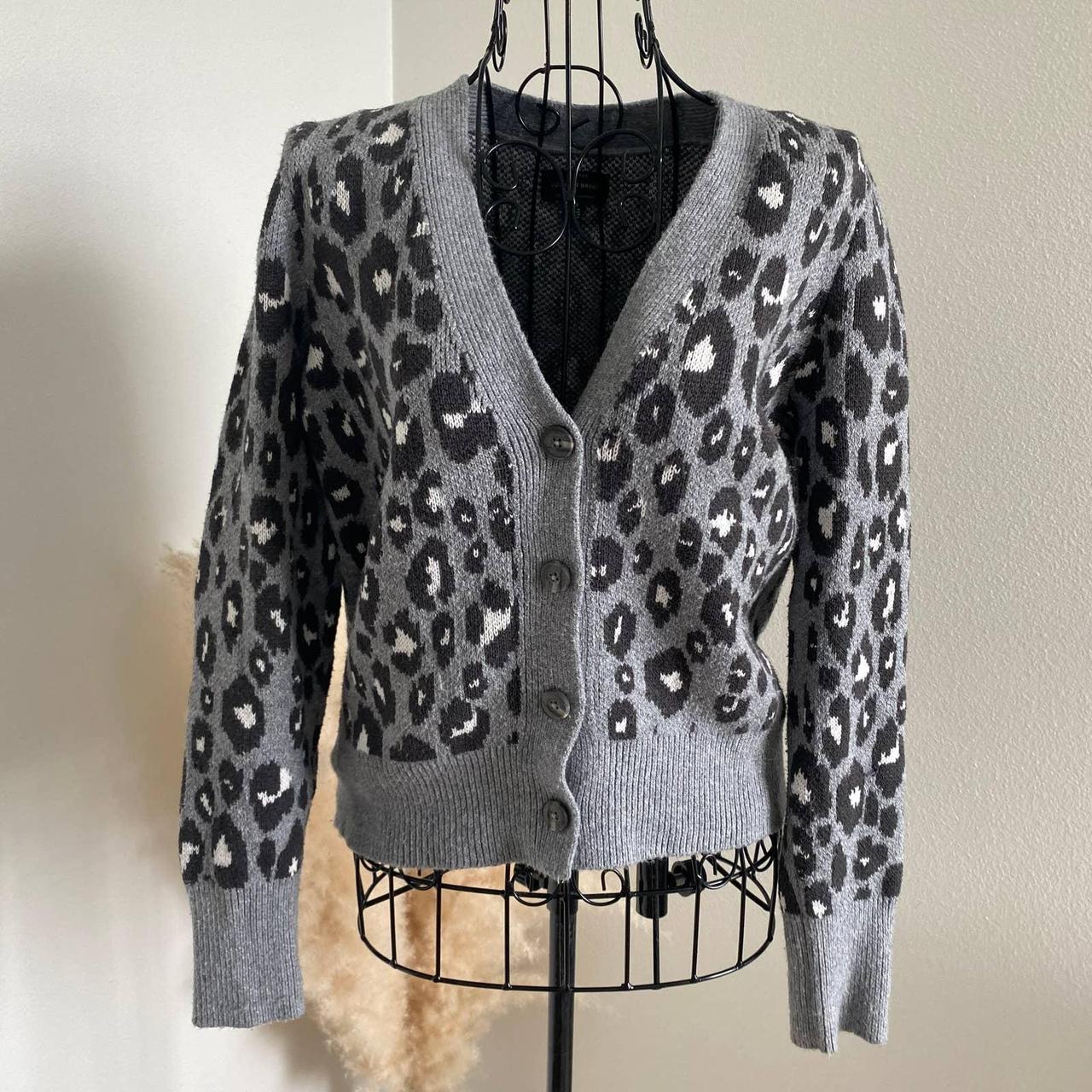 Lucky Brand Cheetah Print Cardigan Sweater. Depop