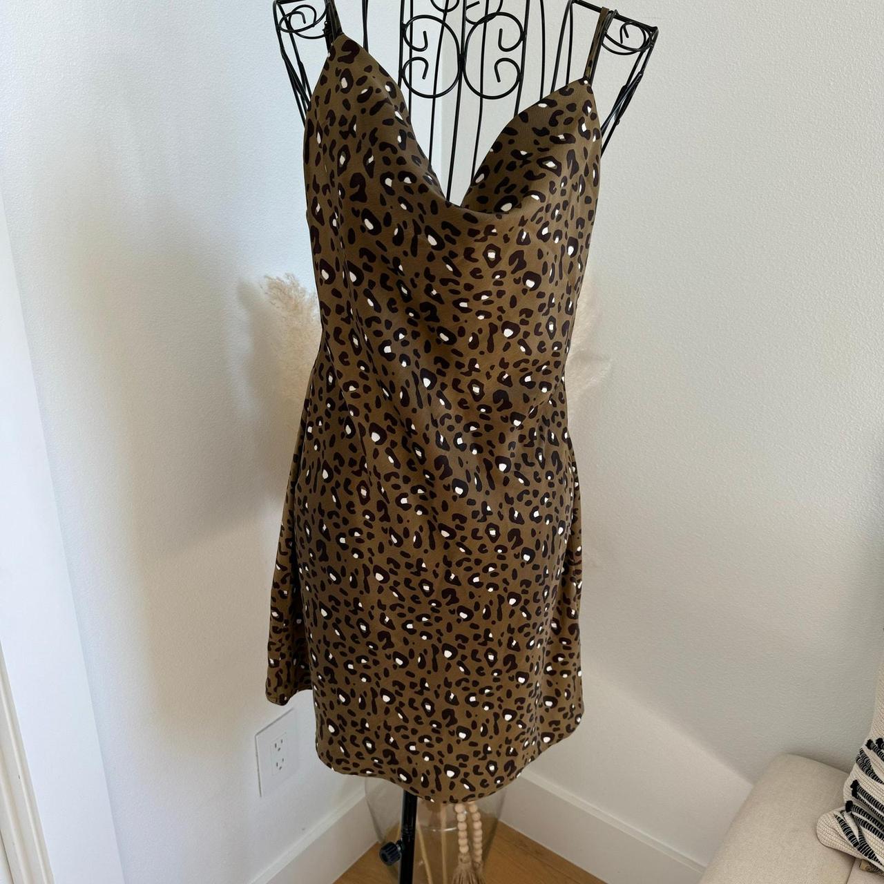 Urban Outfitters Cheetah Print Slip Mini Dress. Depop