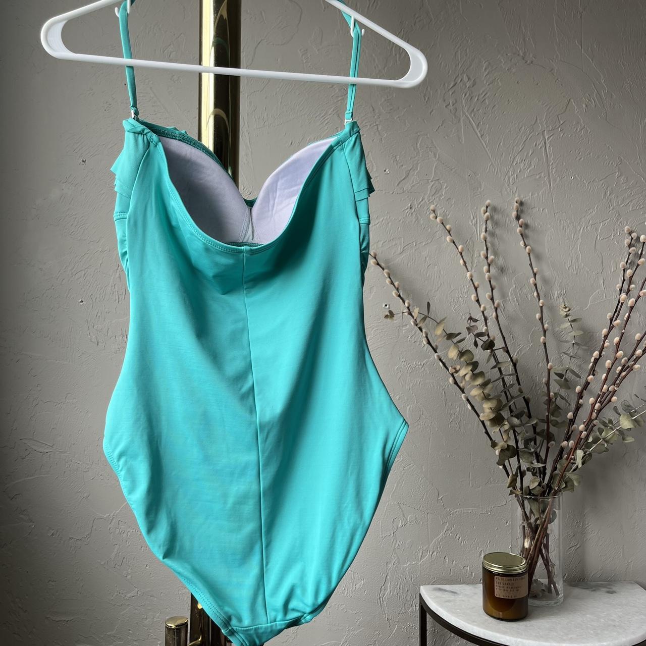 La Blanca Women's Green and Blue Swimsuitonepiece Depop