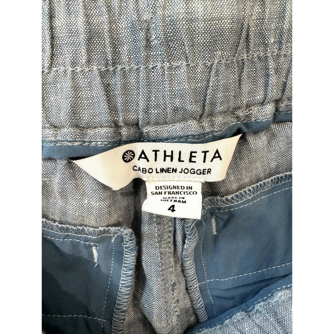 Athleta NEW Cabo Linen Jogger in Blue Size 4 In - Depop