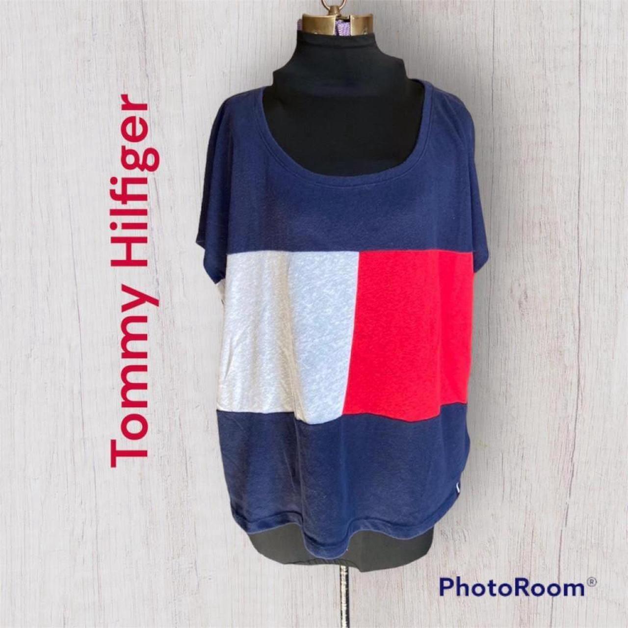 Tommy hilfiger red white and blue t sales shirt