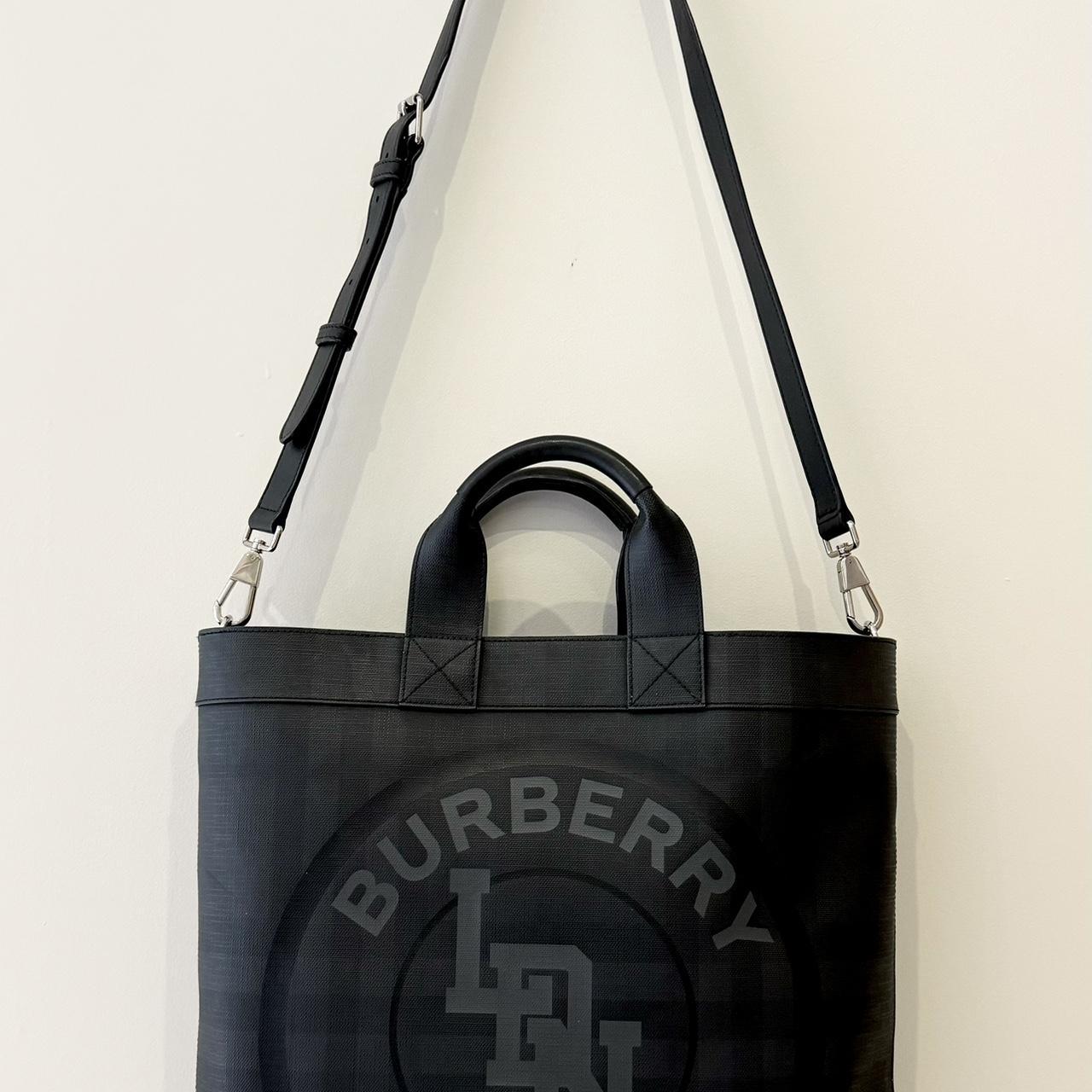 Burberry tote cross body bag. Black and charcoal