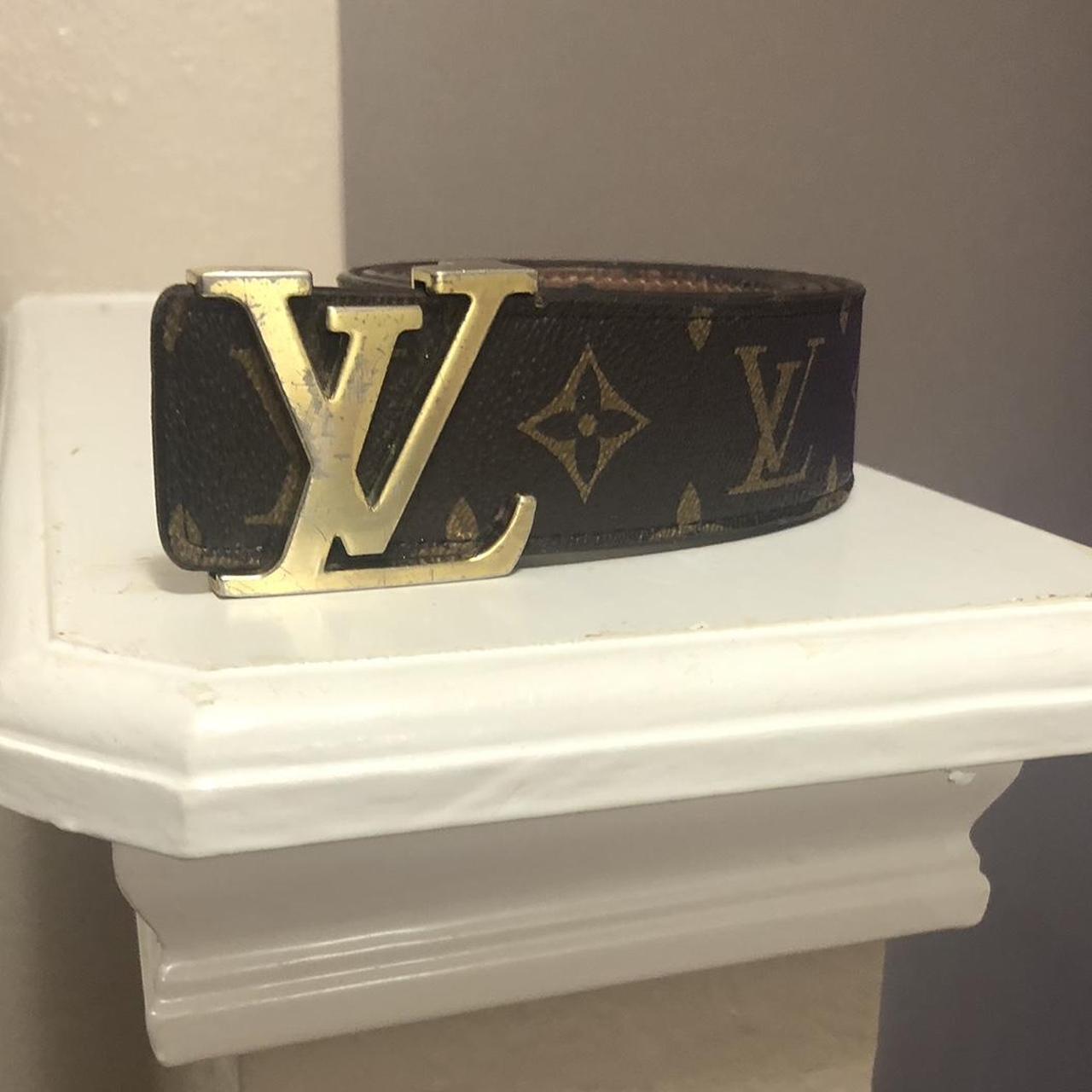 louis vuitton belt white and gold