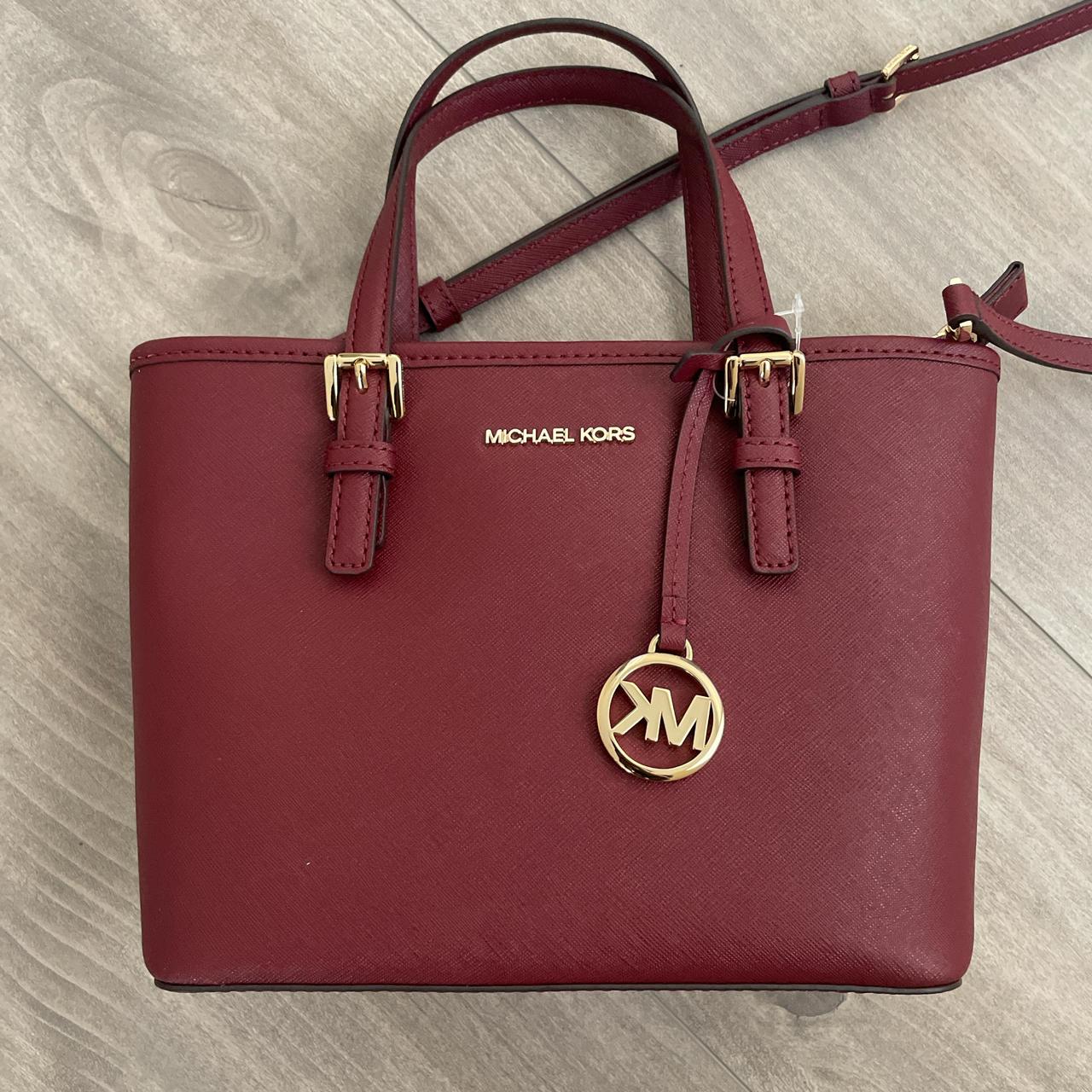 Burgundy michael kors purse best sale