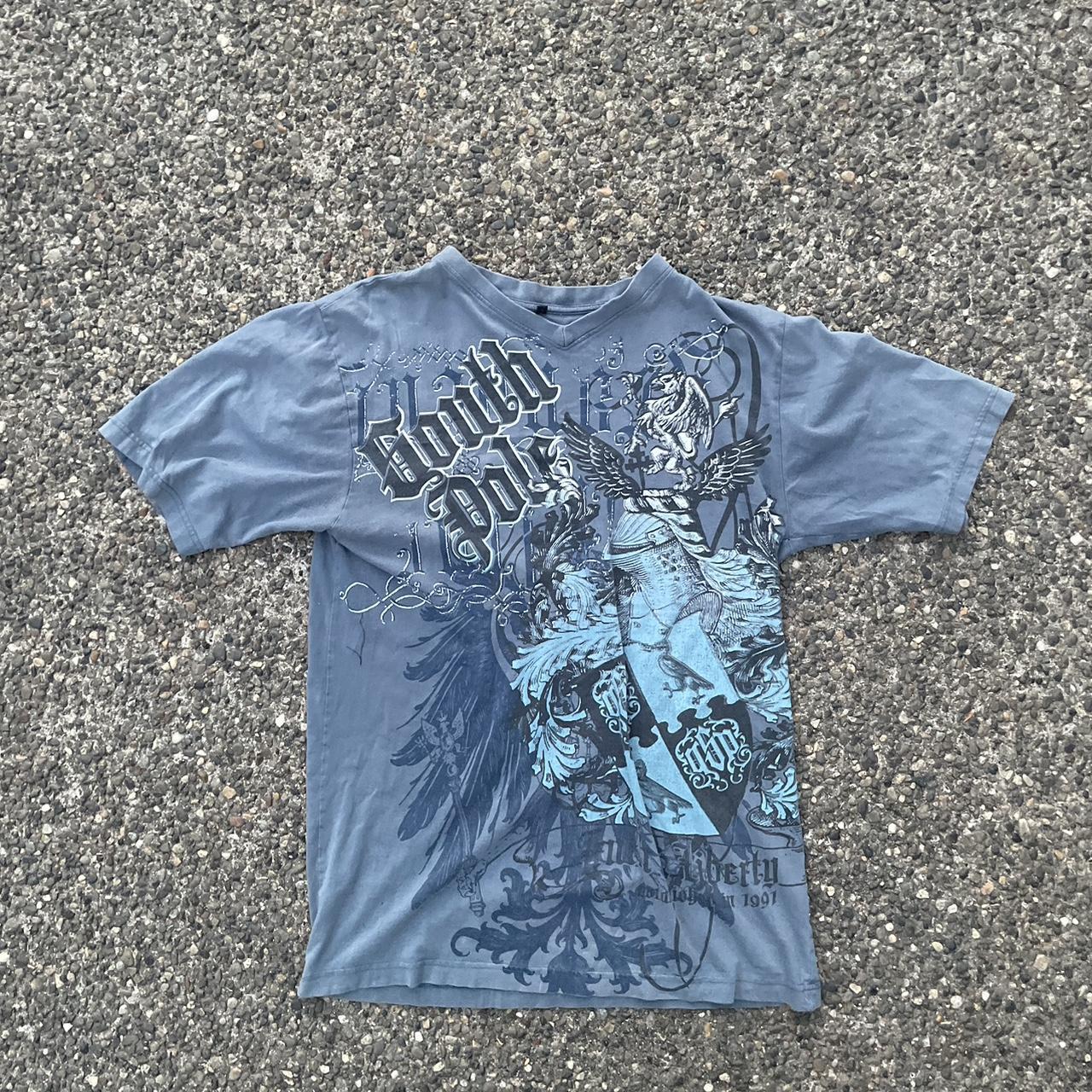 Blue southpole y2k grunge skater t shirt -No... - Depop