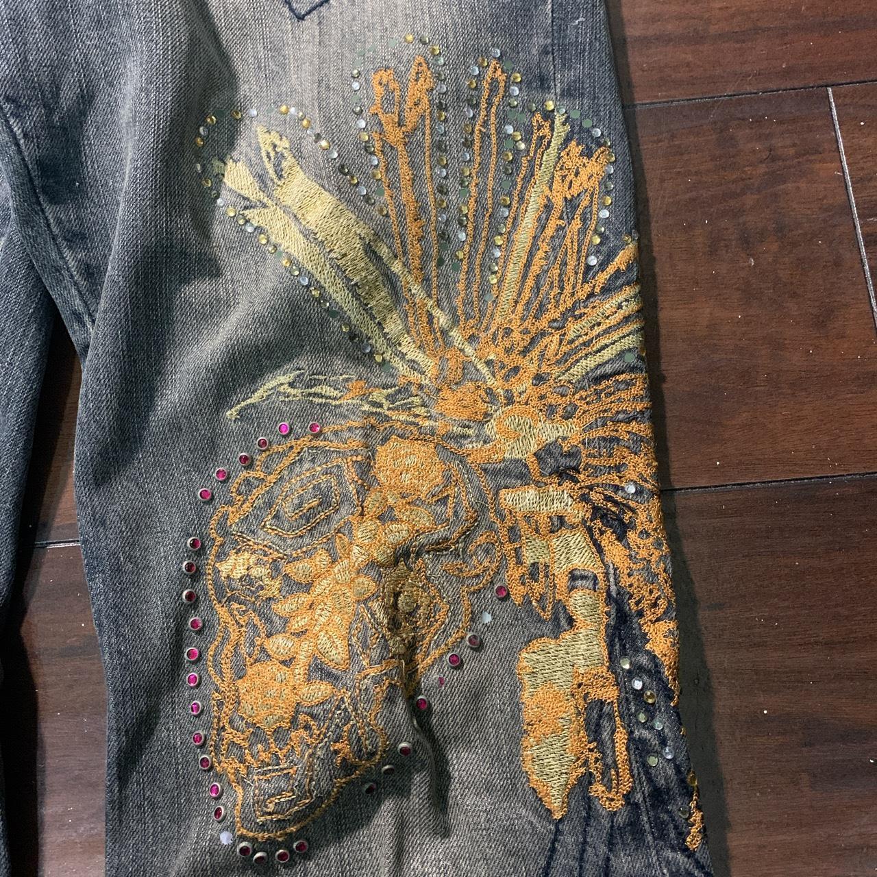 Tornado mart flared embroidered denim#N##N#These jeans... - Depop