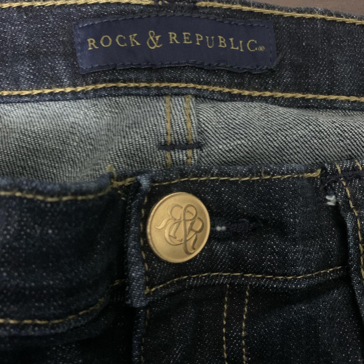 rock&republic gold studded flare denim beautiful... - Depop