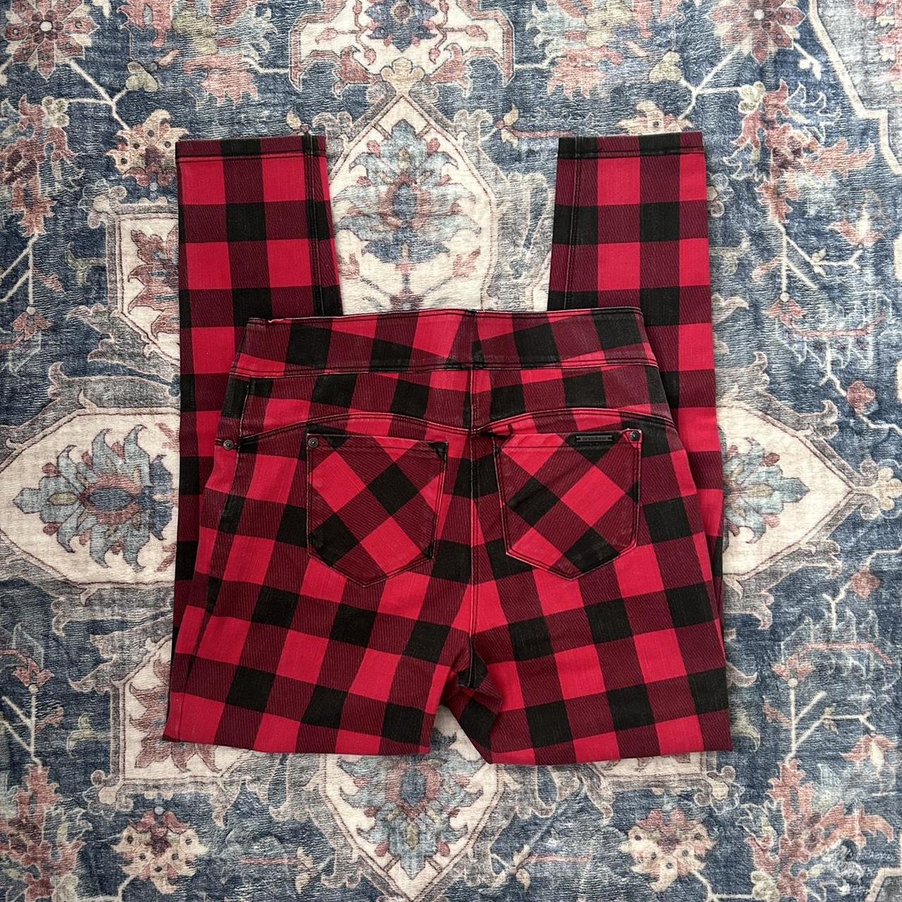 Urban Outfitters Women's Red and Black Trousers (2)