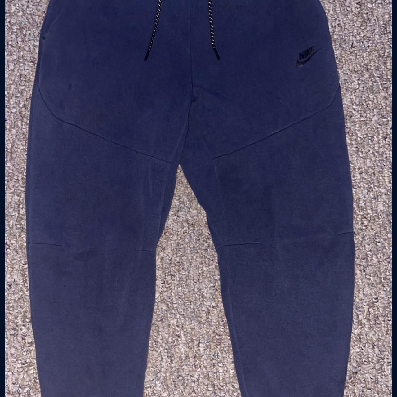 Nike Tech Fleece Pants Navy Blue - Depop