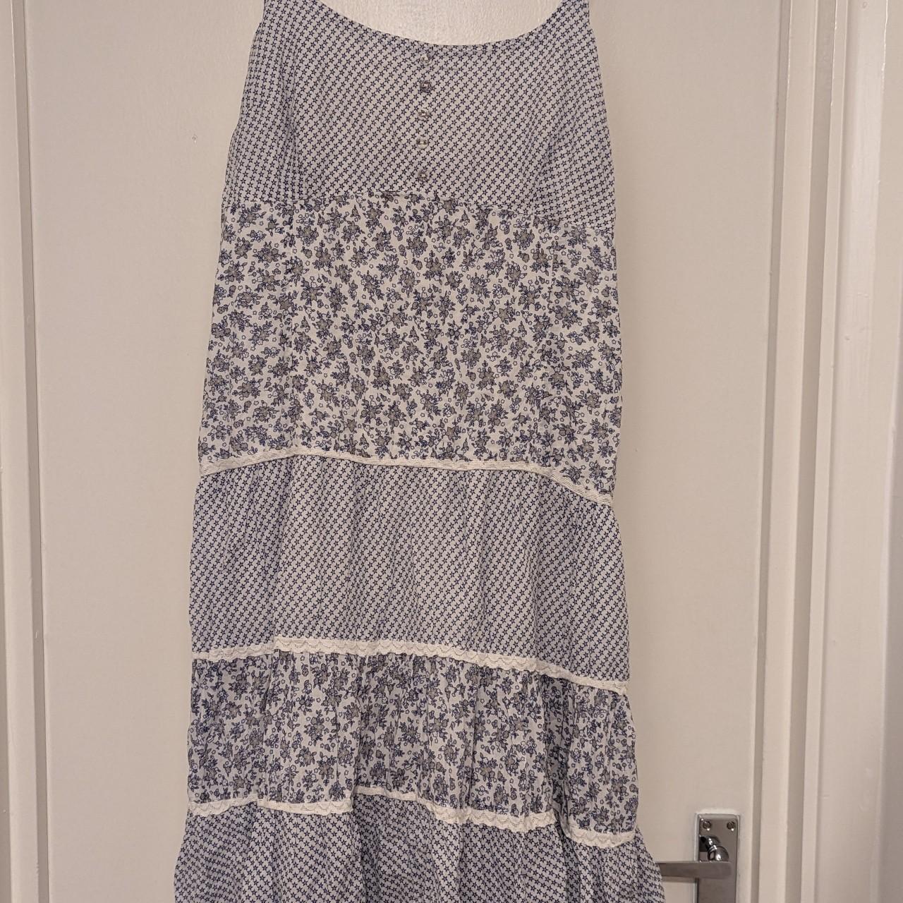 Joe Browns Blue & White Dress - Size 18 Uk Lace Up - Depop