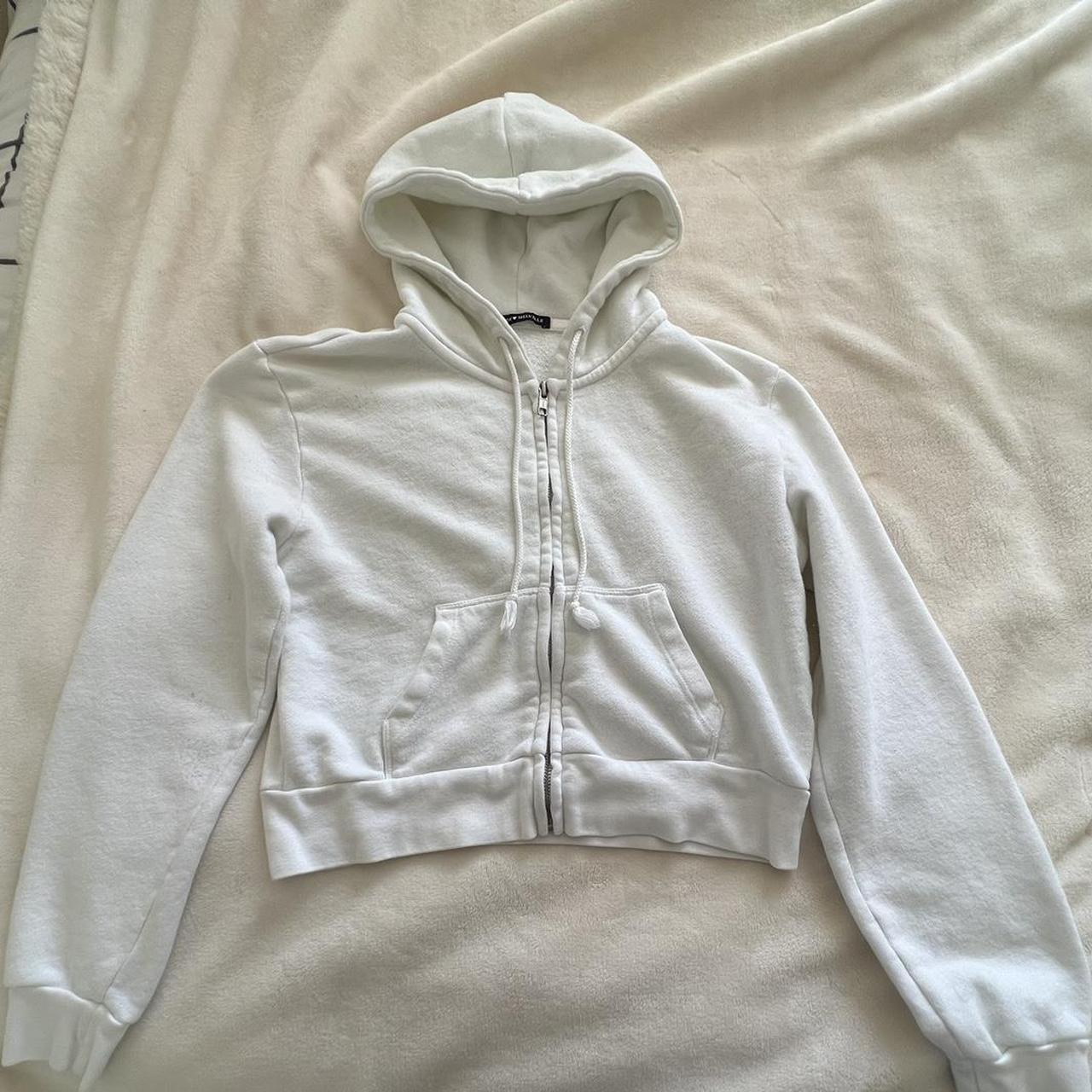 Brandy melville white online zip up