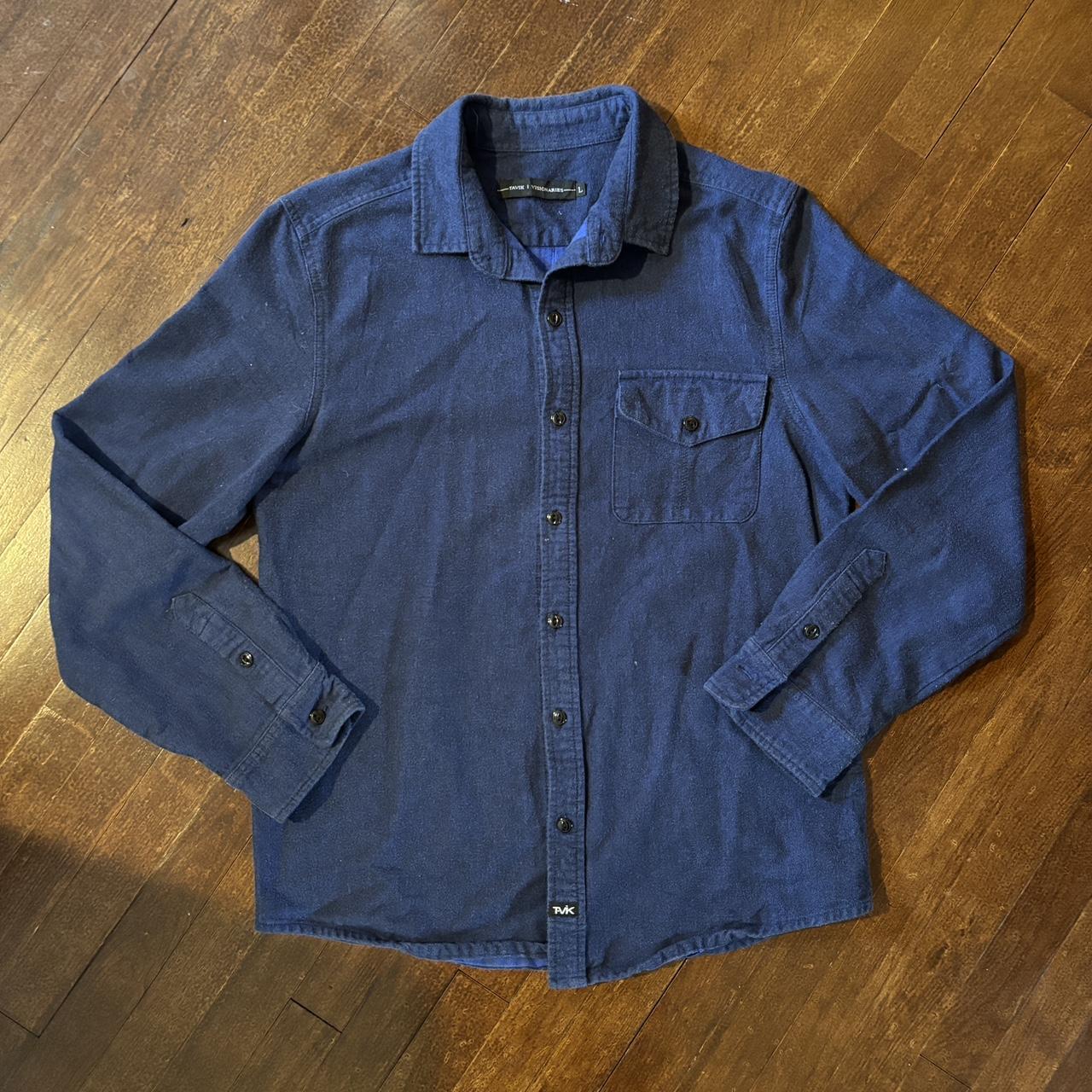 Men’s vintage navvy blue button down shirt. This... - Depop