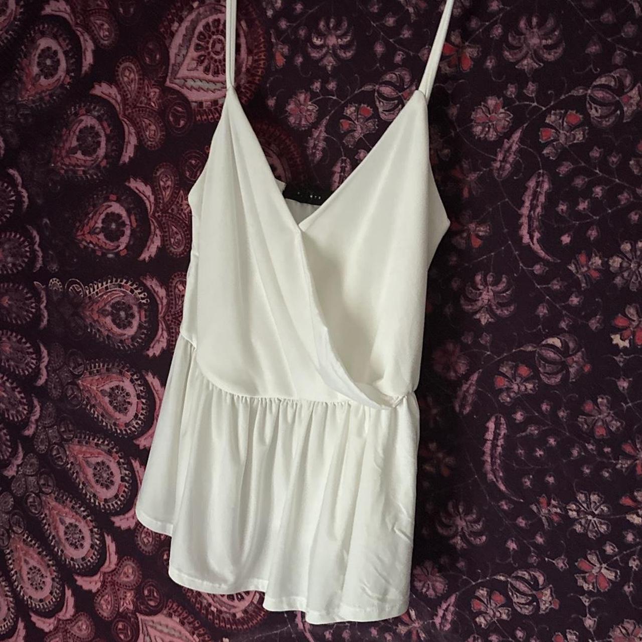 Cropped going out top White and a little see through... - Depop