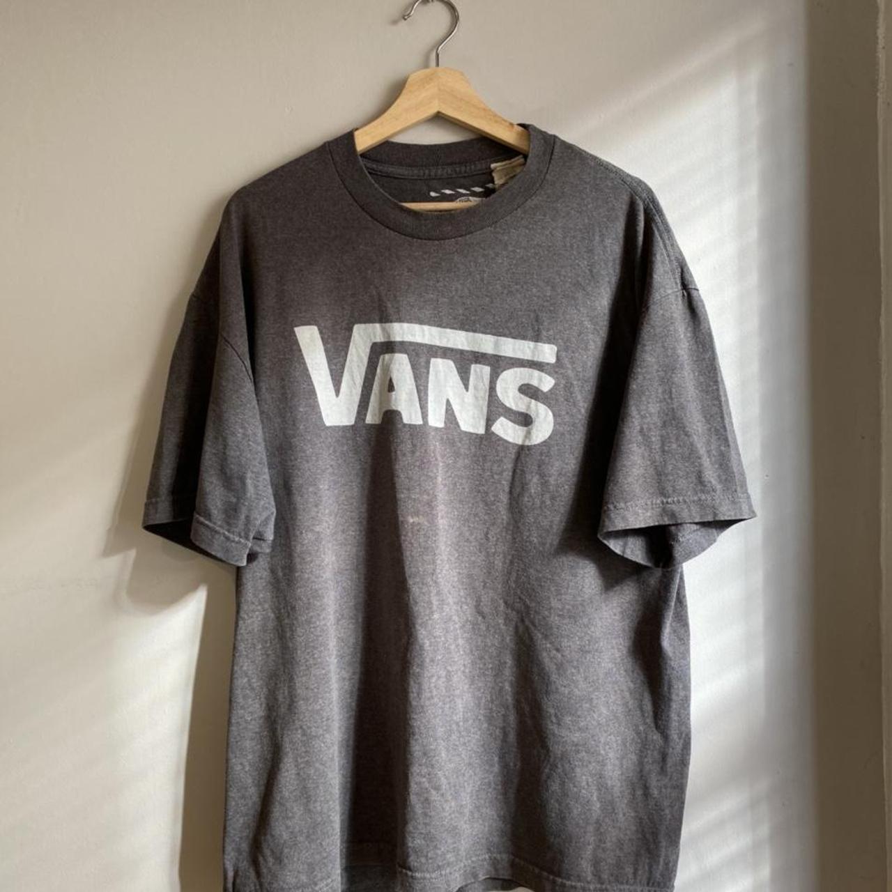 Vans Men's Grey and White T-shirt | Depop