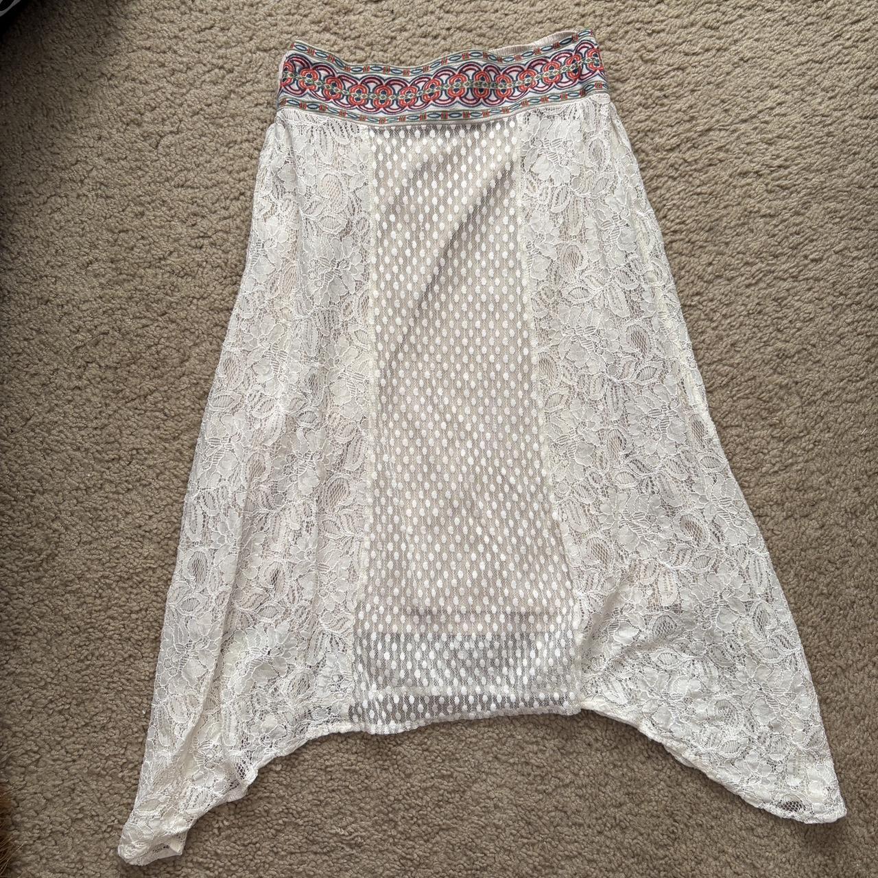 Preloved Women's Skirt - White/Multi - S – White … - image 1
