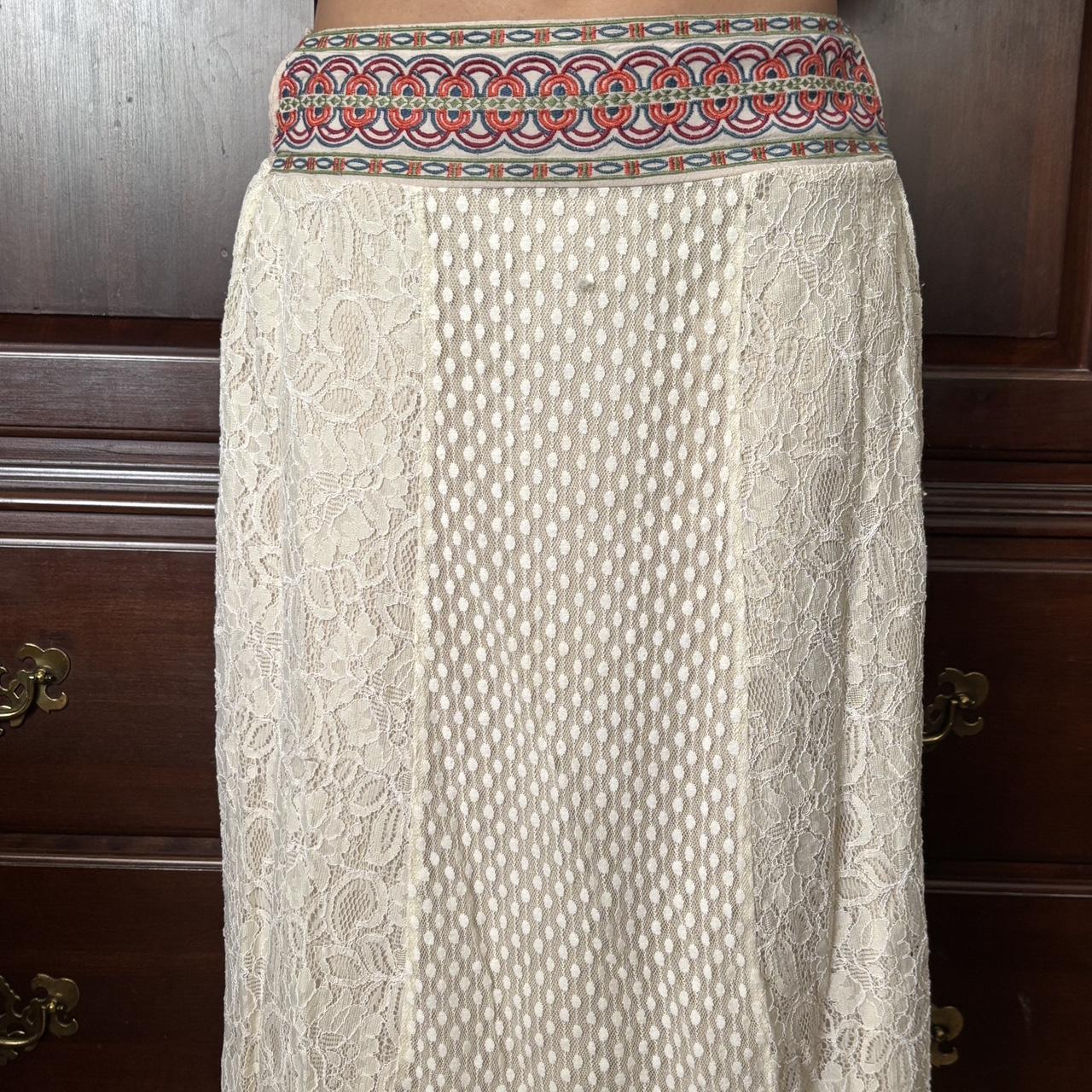 Preloved Women's Skirt - White/Multi - S – White … - image 2